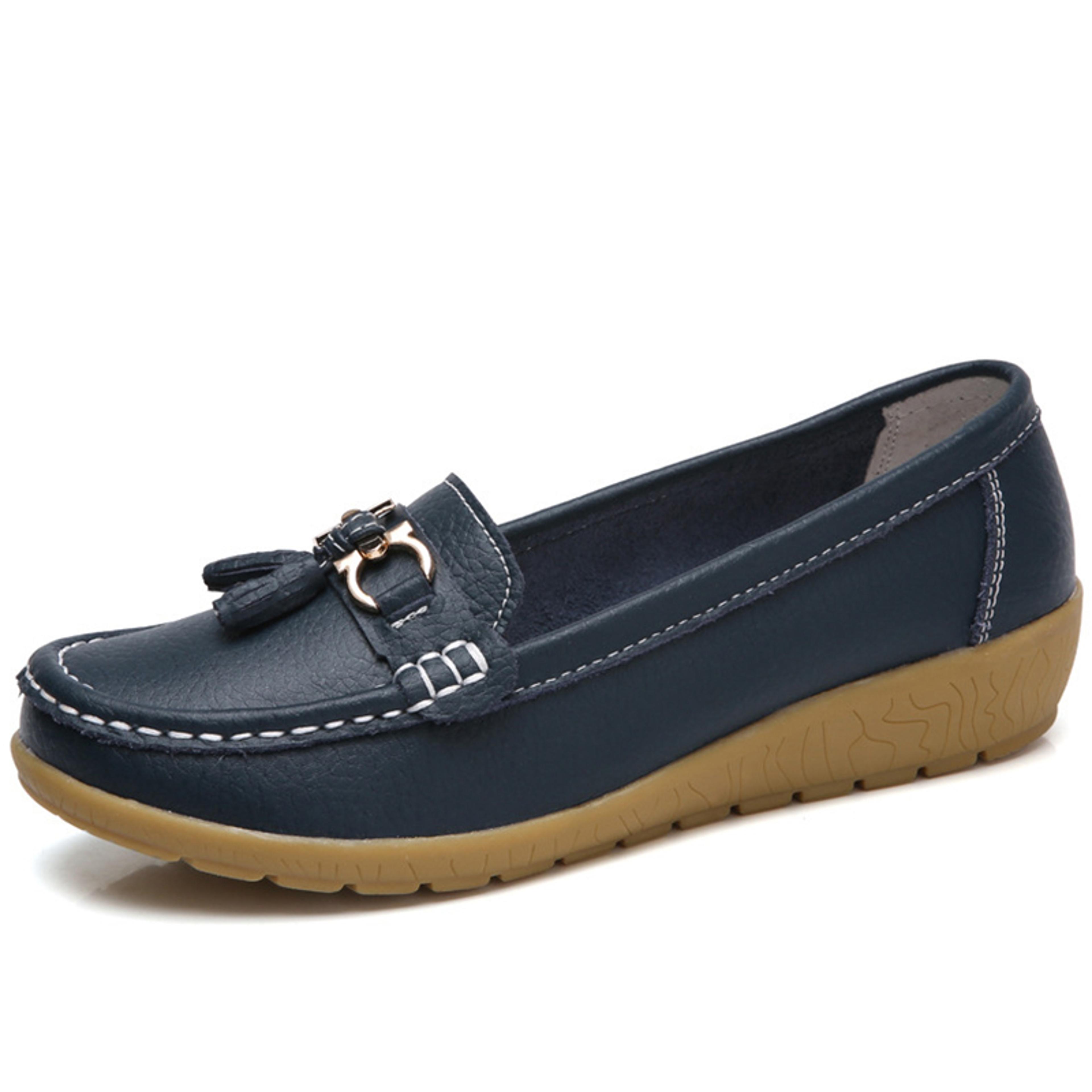 Comfortable Nurse Loafers Women Casual Leather Flat Shoes 8