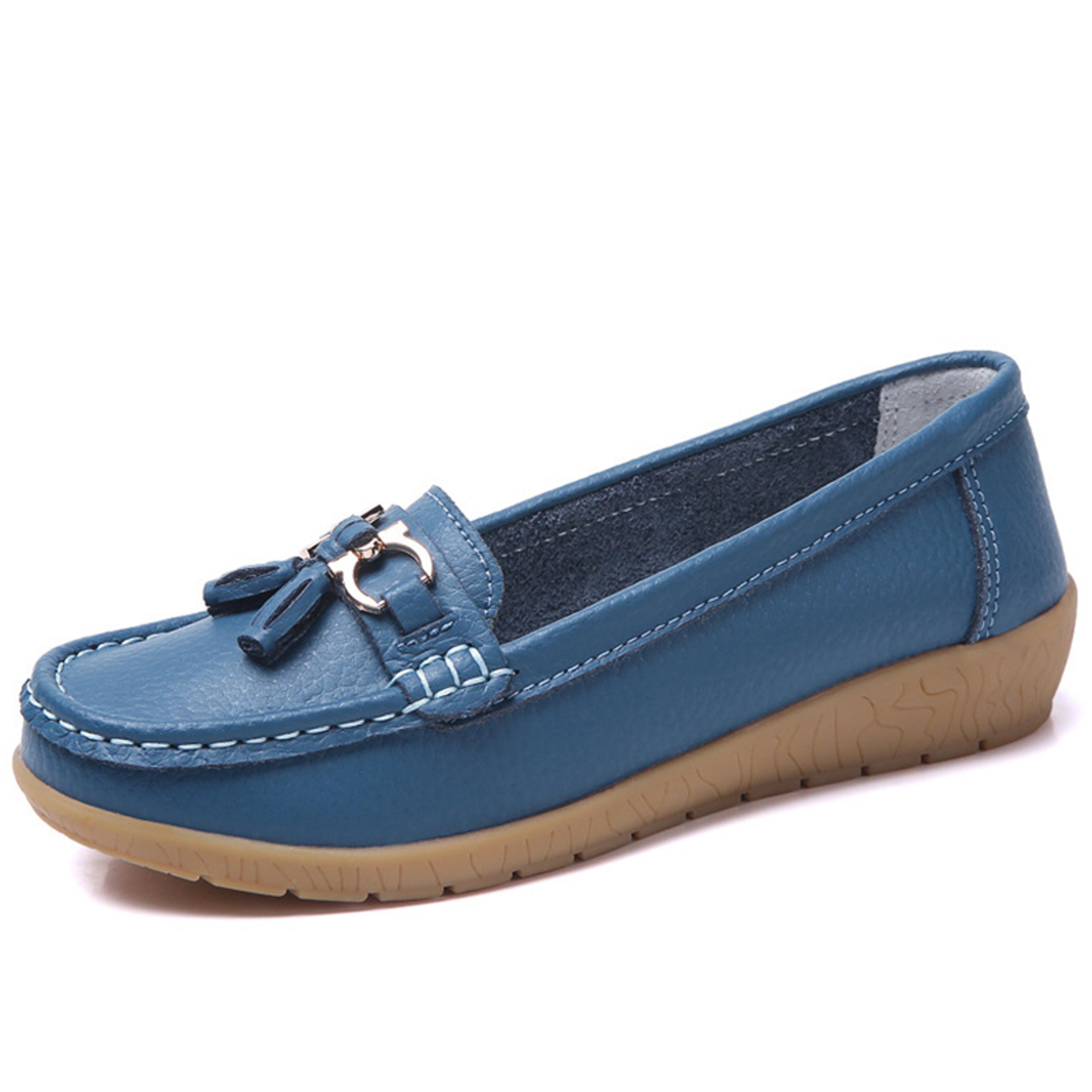 Comfortable Nurse Loafers Women Casual Leather Flat Shoes 5