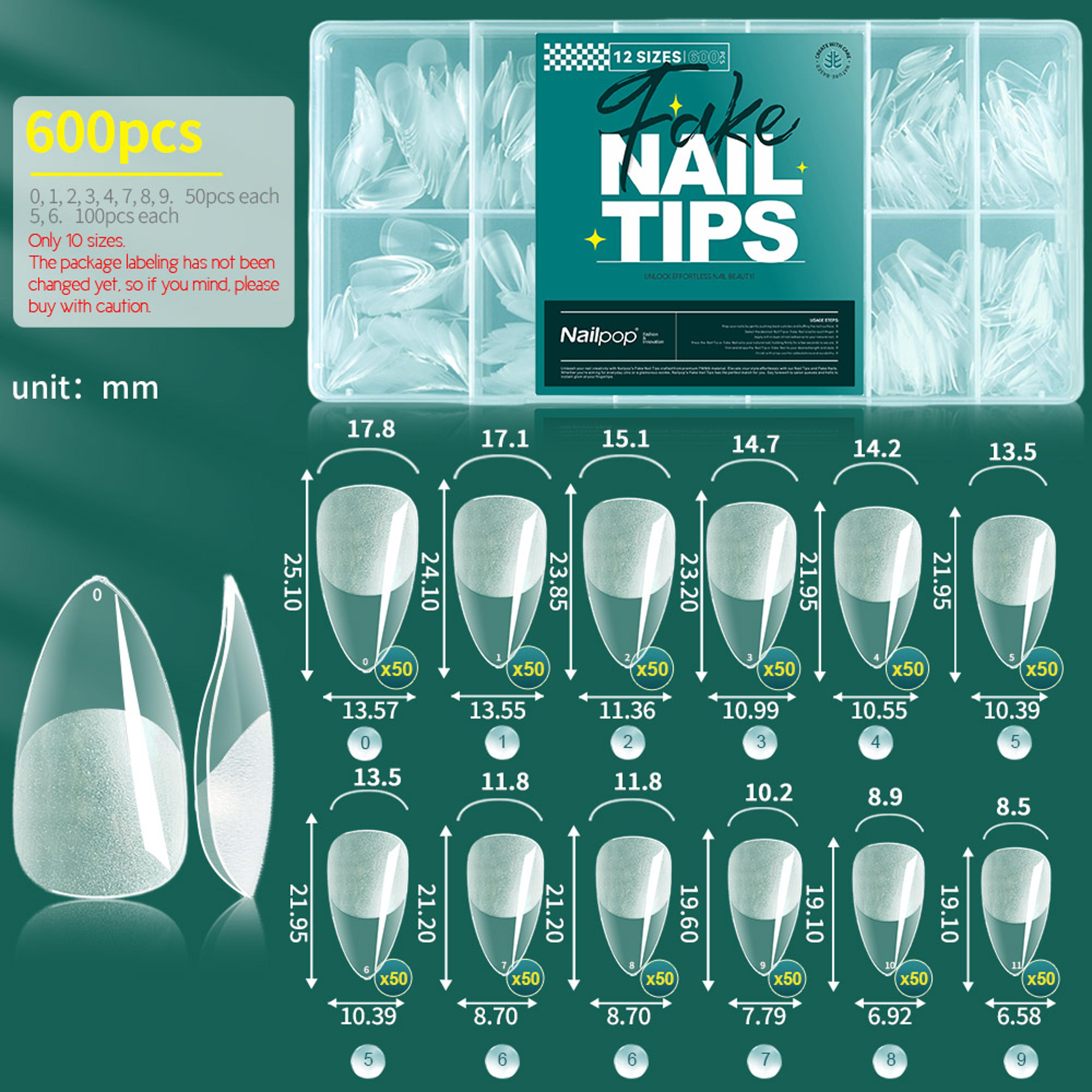 Soft Gel Nail Tips Full Cover Coffin Almond Oval Nail Extensions Kit 7