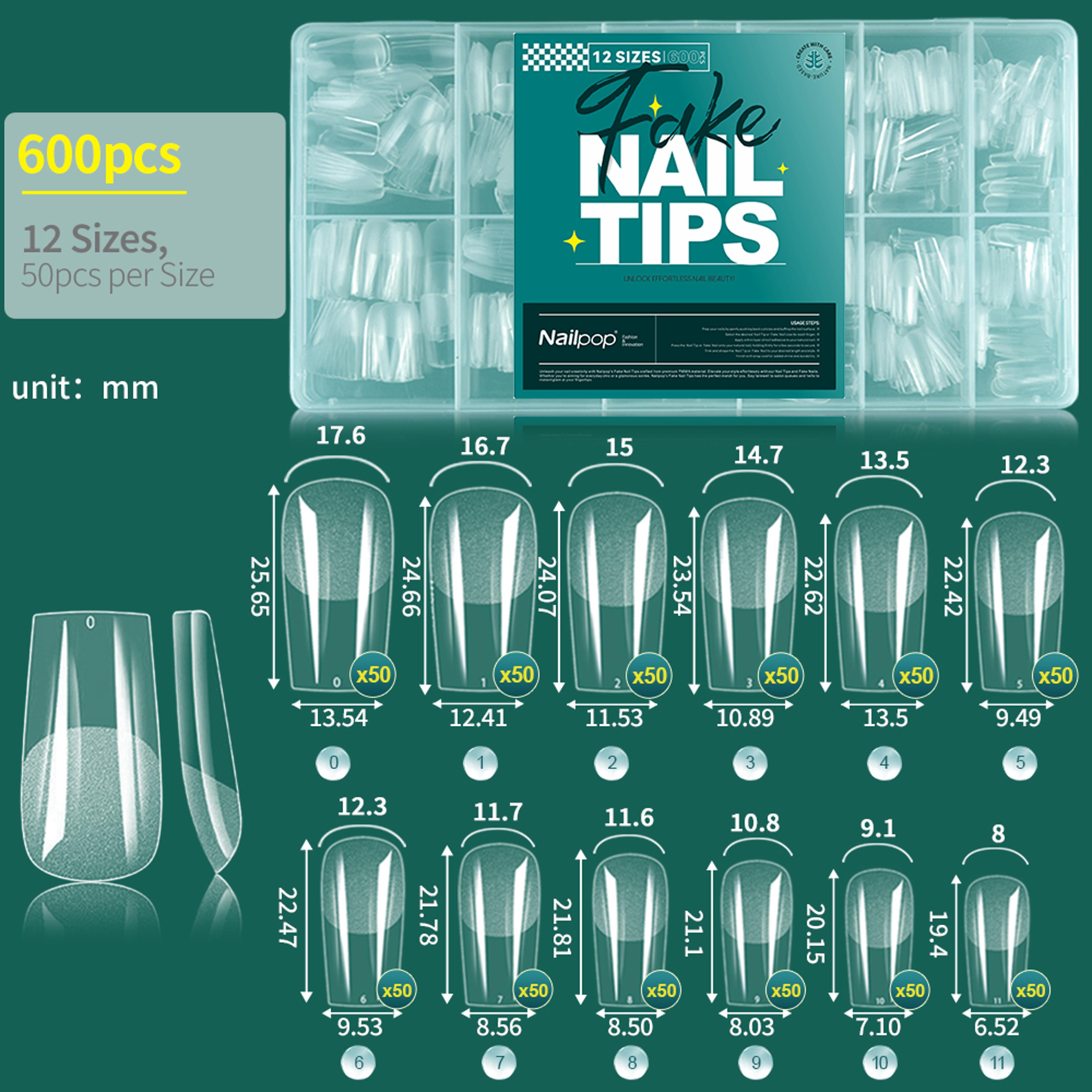 Soft Gel Nail Tips Full Cover Coffin Almond Oval Nail Extensions Kit 13