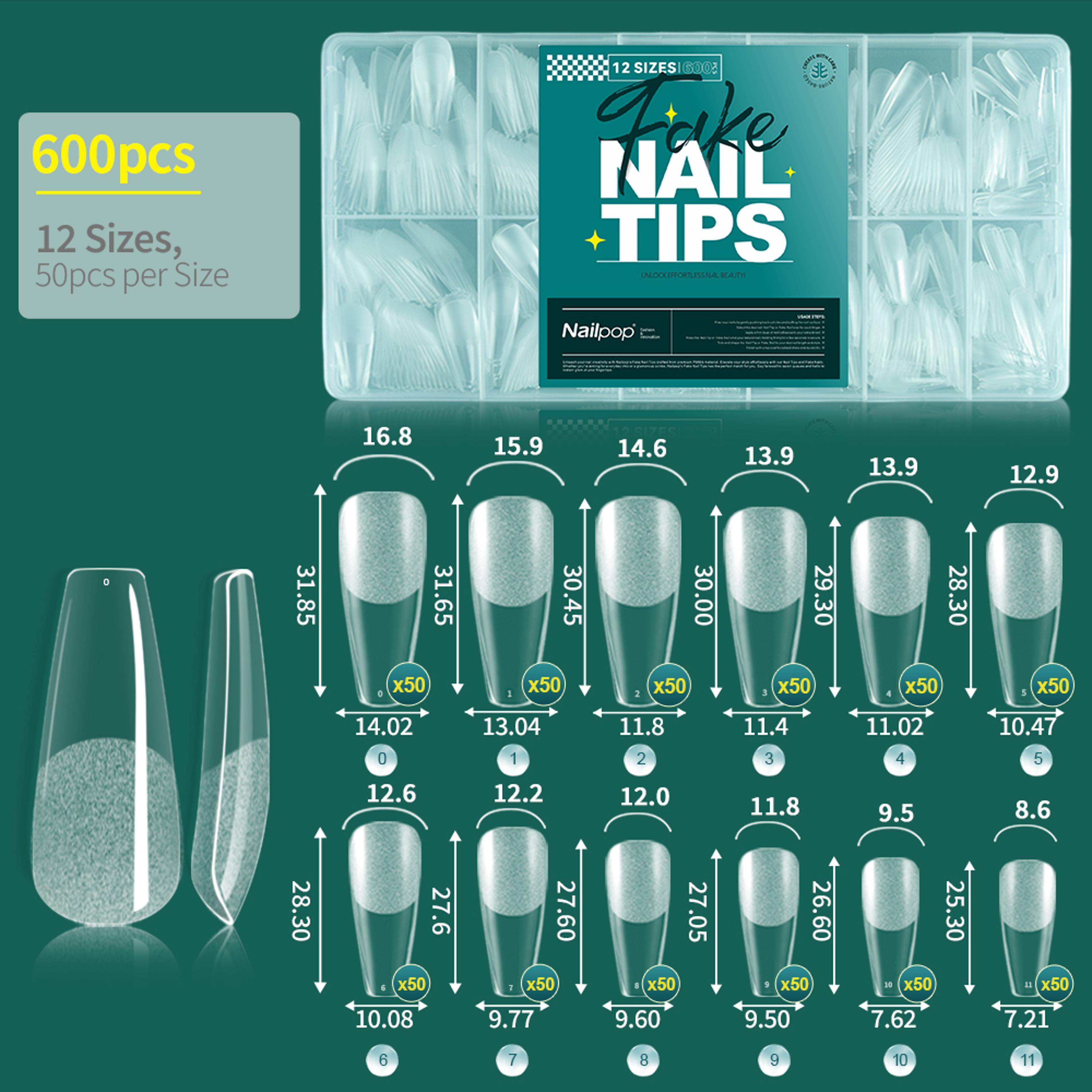 Soft Gel Nail Tips Full Cover Coffin Almond Oval Nail Extensions Kit 14