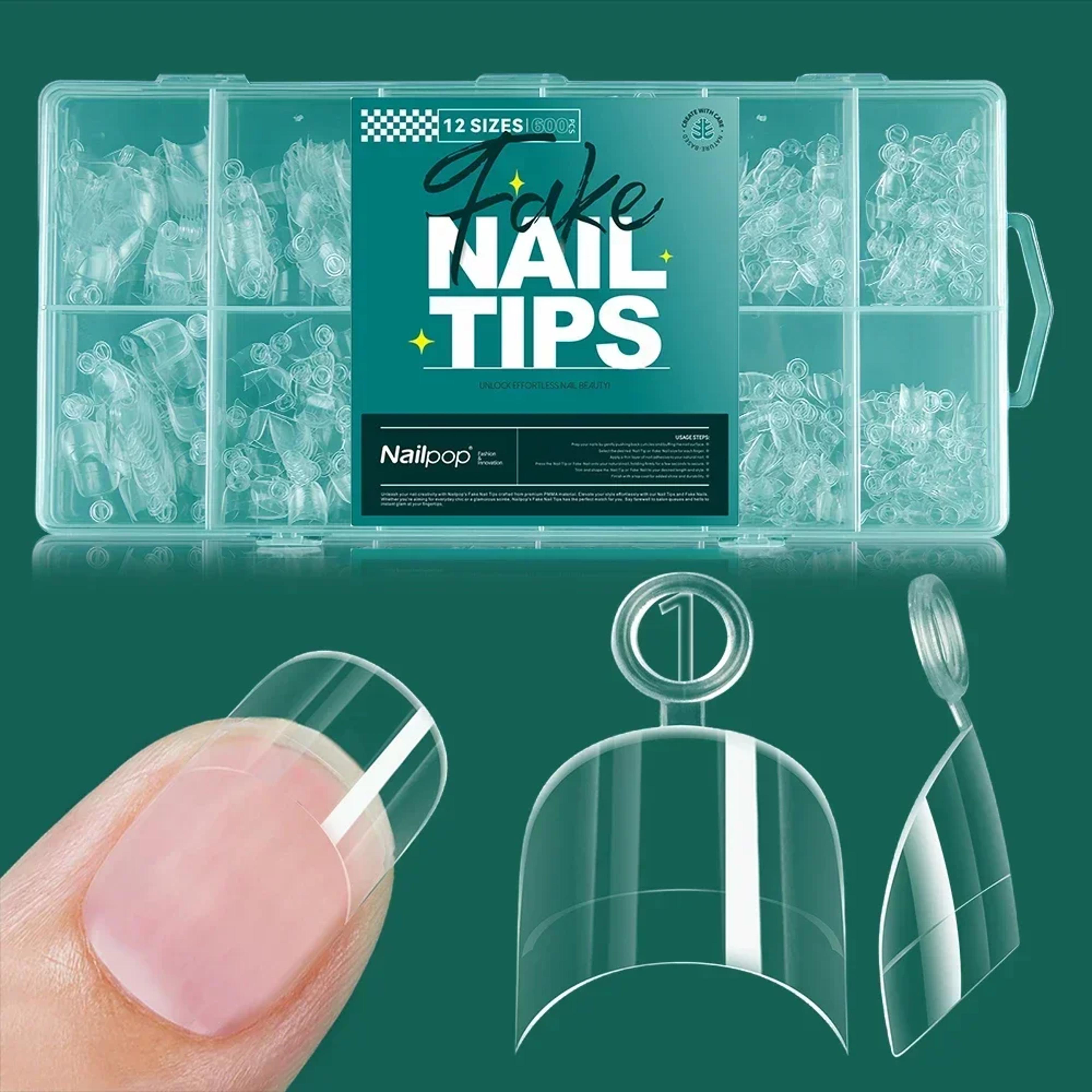 Soft Gel Nail Tips Full Cover Coffin Almond Oval Nail Extensions Kit 17