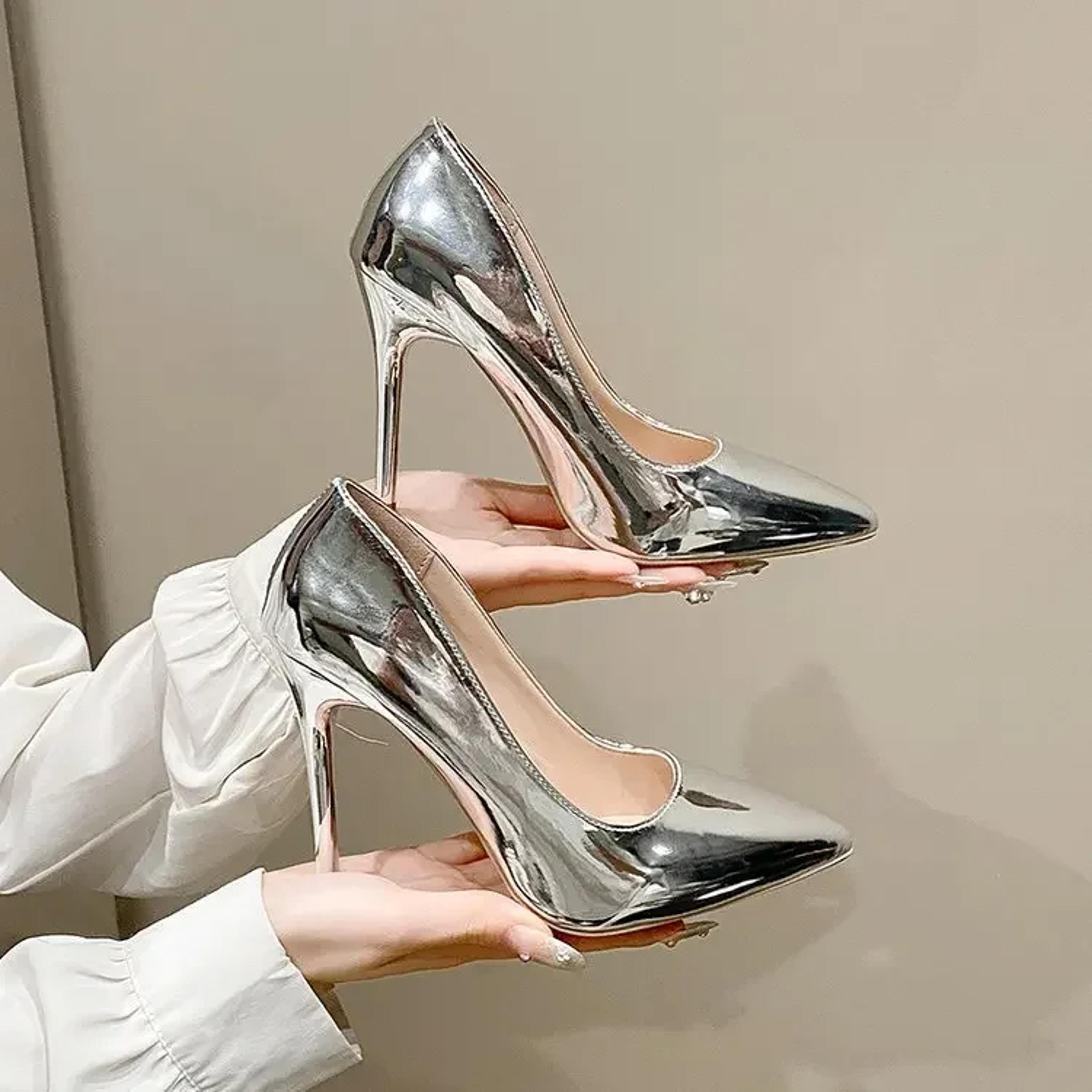 Soft Leather Pointed Toe Pumps High Heel Wedding Office Shoes For Women 6