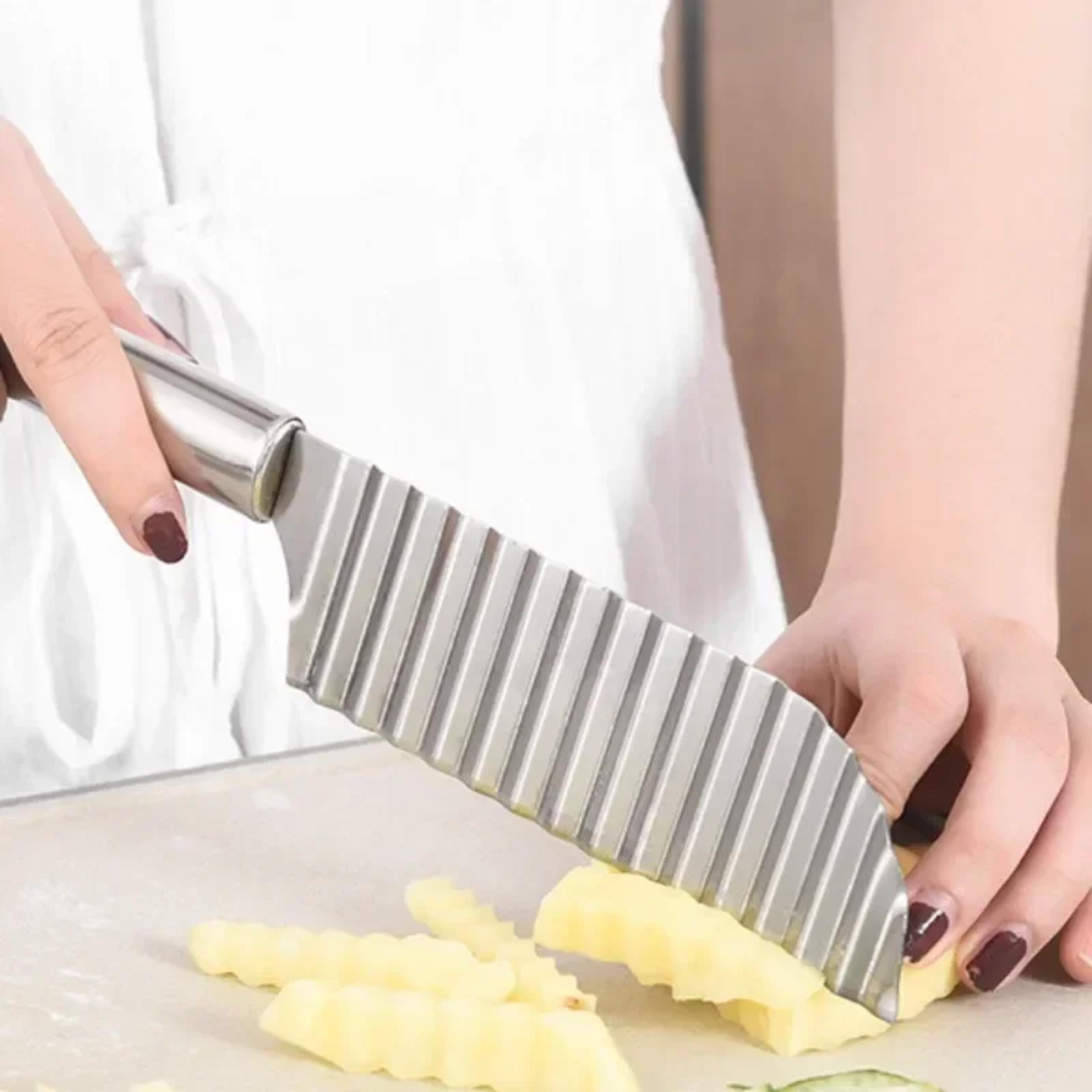 crinkle cutter knife stainless steel wavy potato slicer french fry cutter