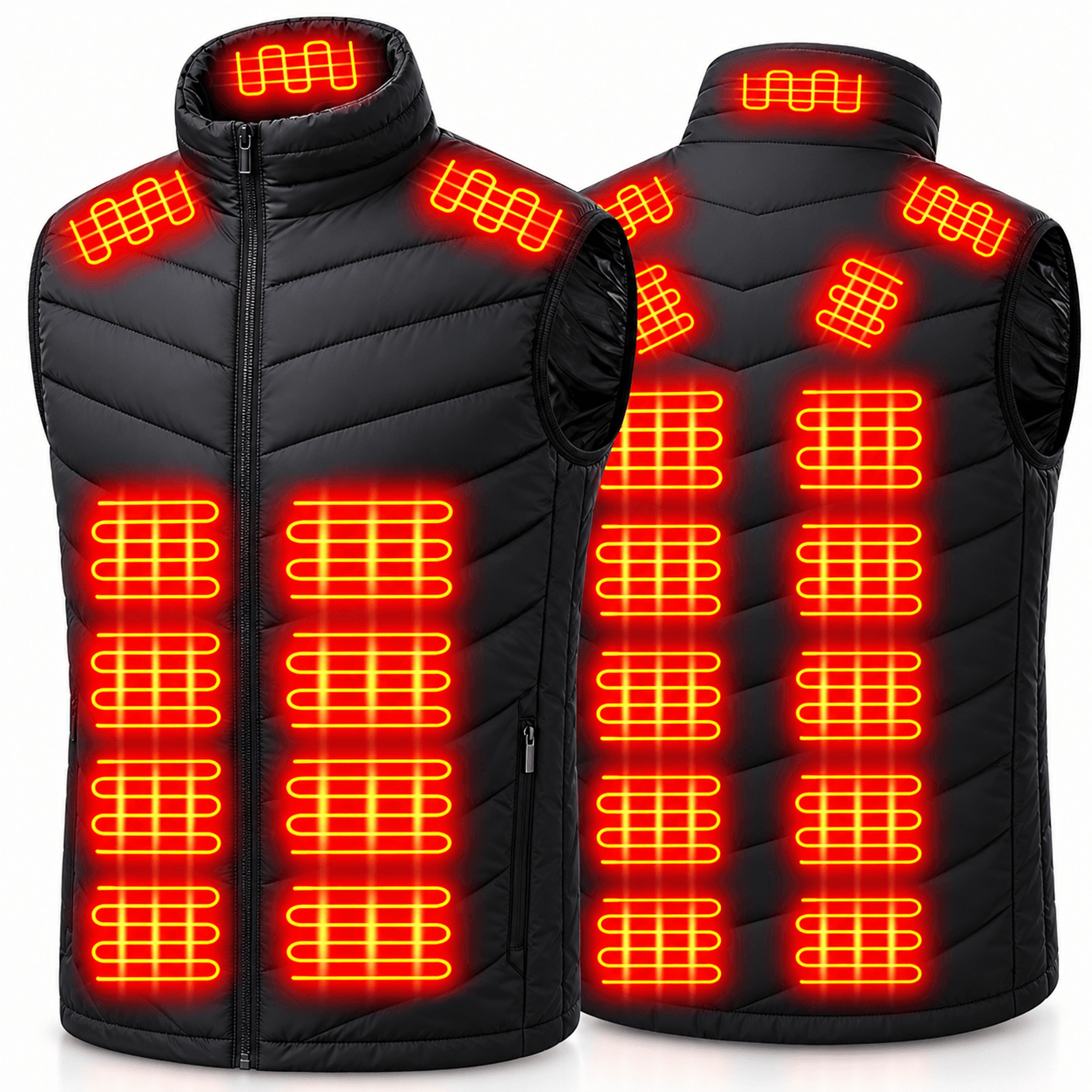 25-zone usb heated vest with 3 heat settings and 4-zone control