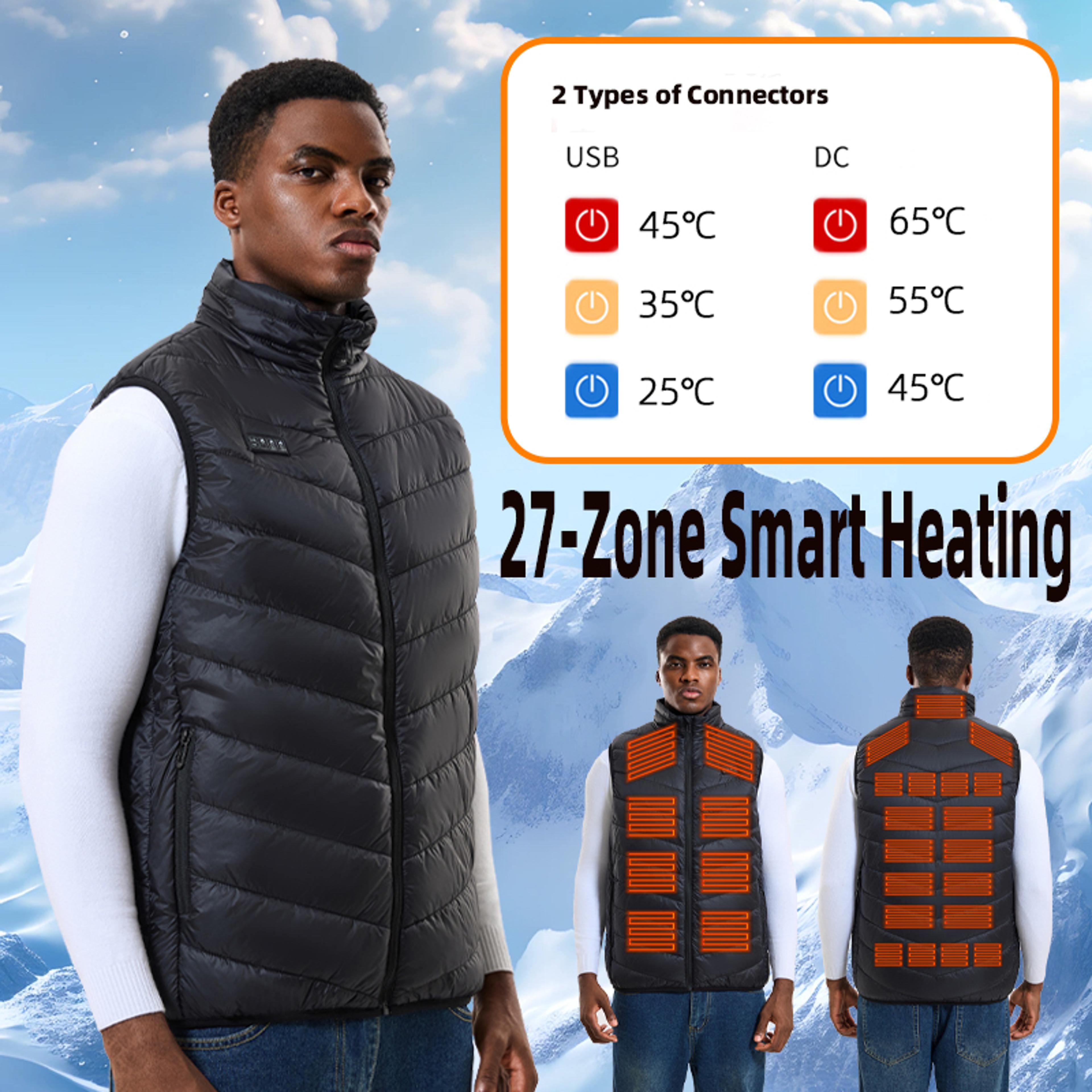 27Zone USB Heated Vest For Men With Zip Front And Mandarin Collar 4