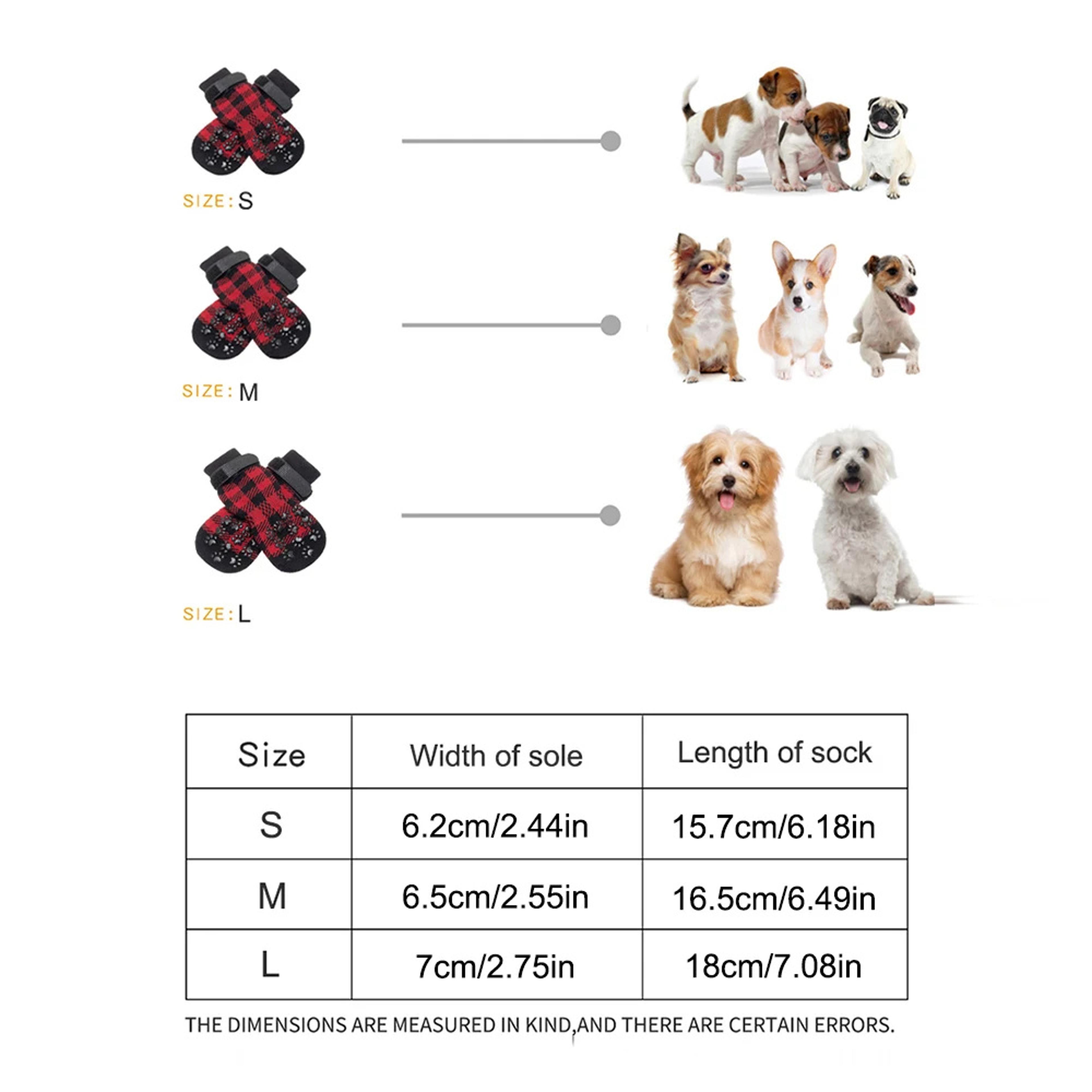 4PCS Double Side Anti Slip Dog Socks 4