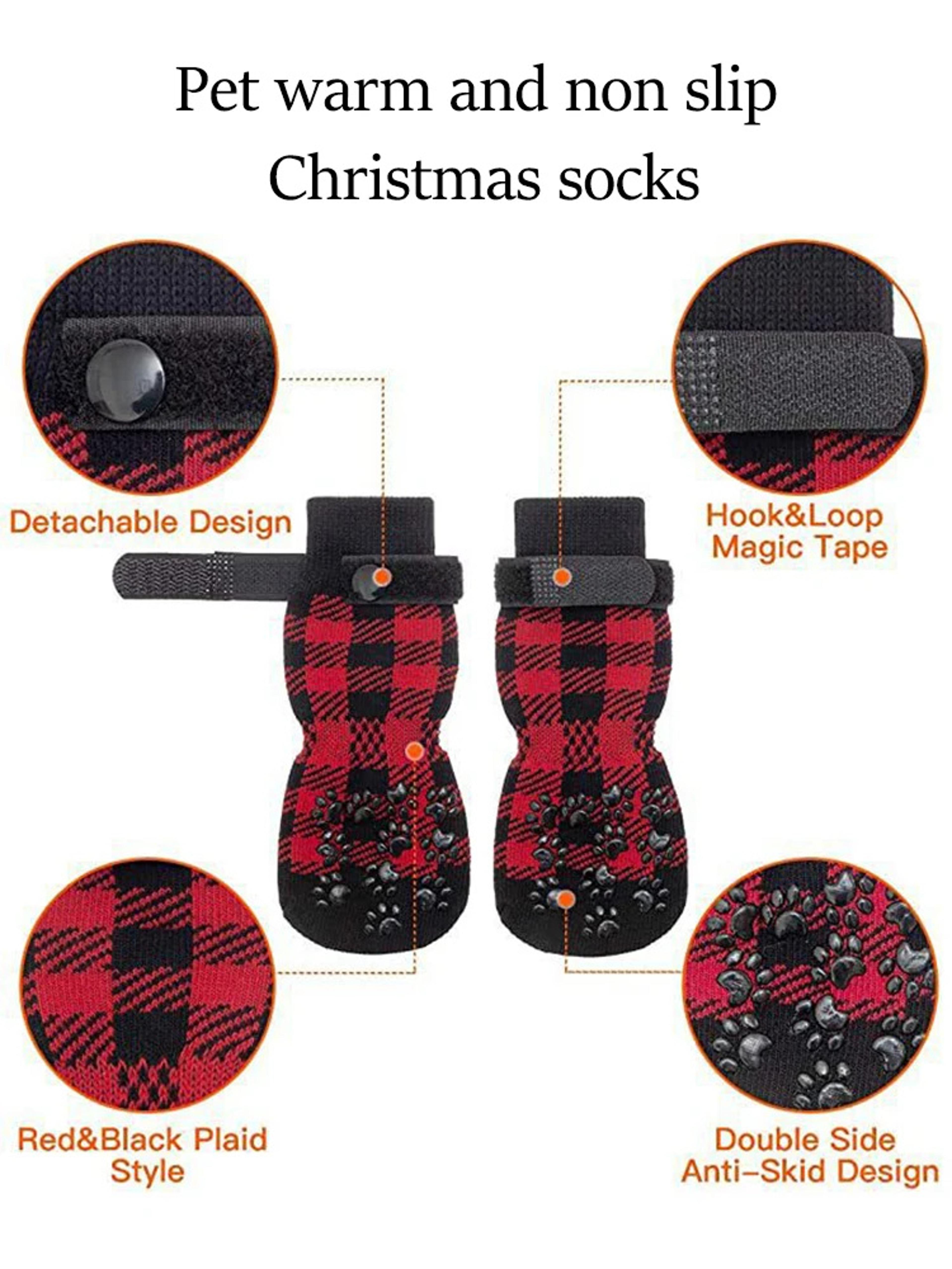 4PCS Double Side Anti Slip Dog Socks 5