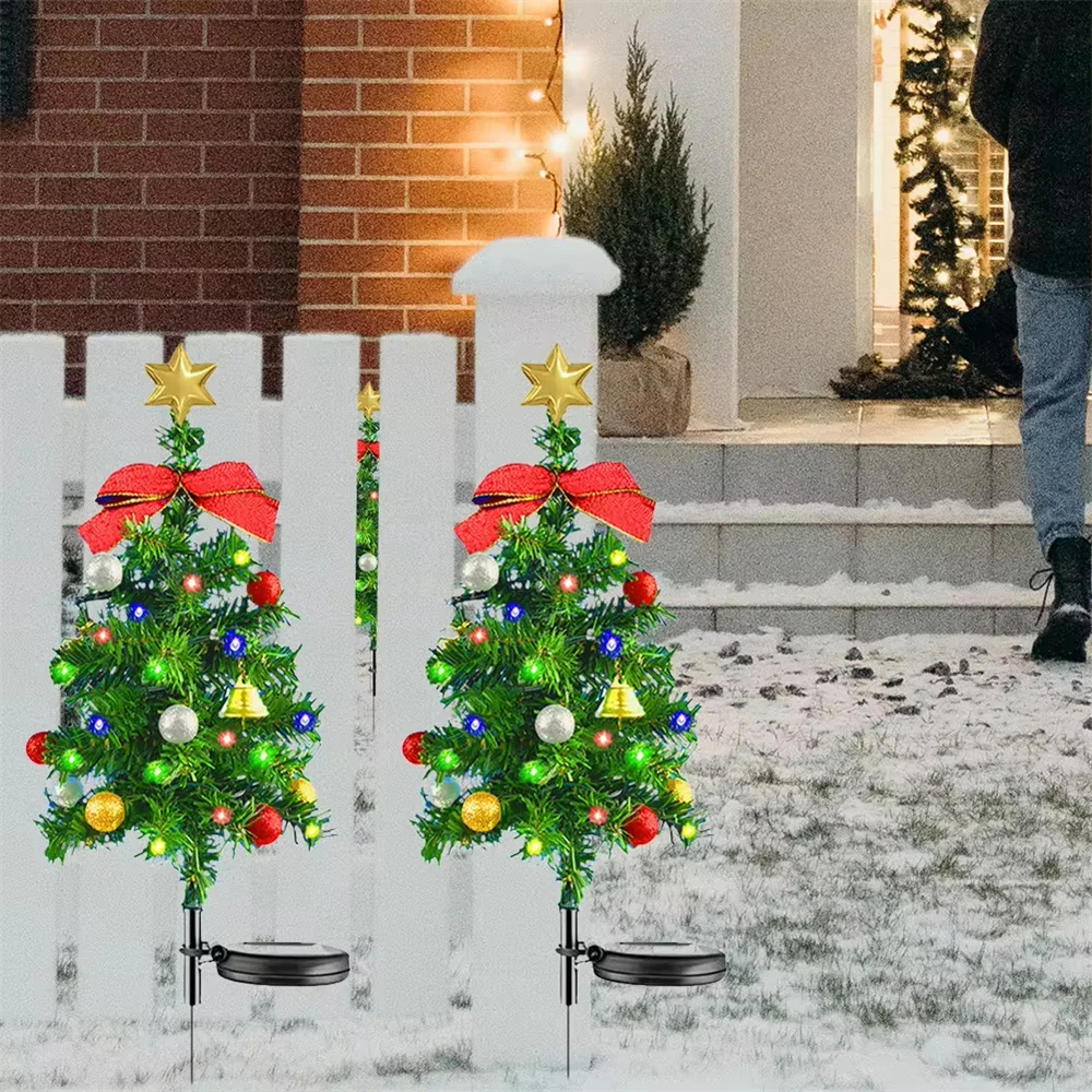 Christmas Tree Solar Lights Outdoor Waterproof LED Garden Lawn Landscape Festive Decorative 8