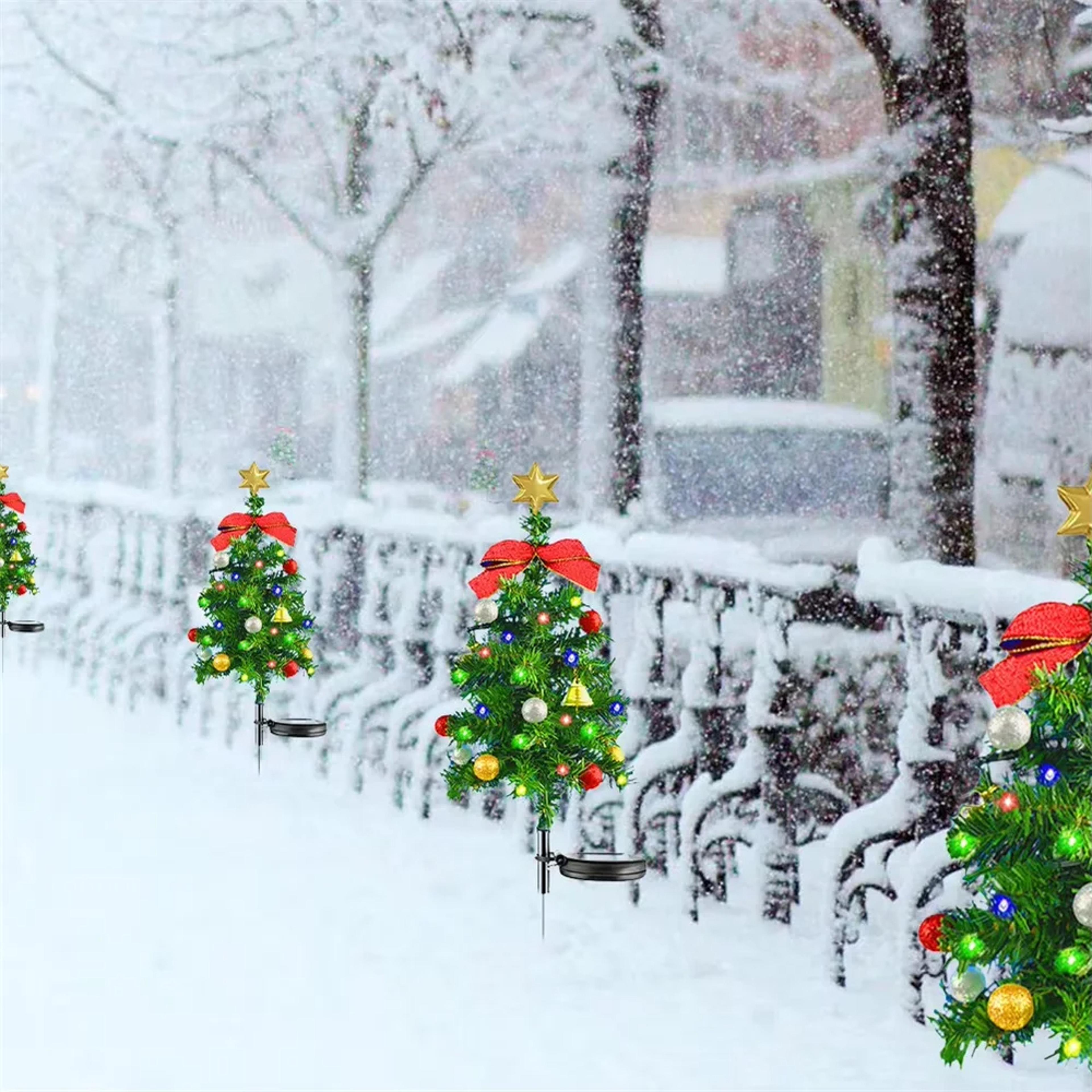 Christmas Tree Solar Lights Outdoor Waterproof LED Garden Lawn Landscape Festive Decorative 9