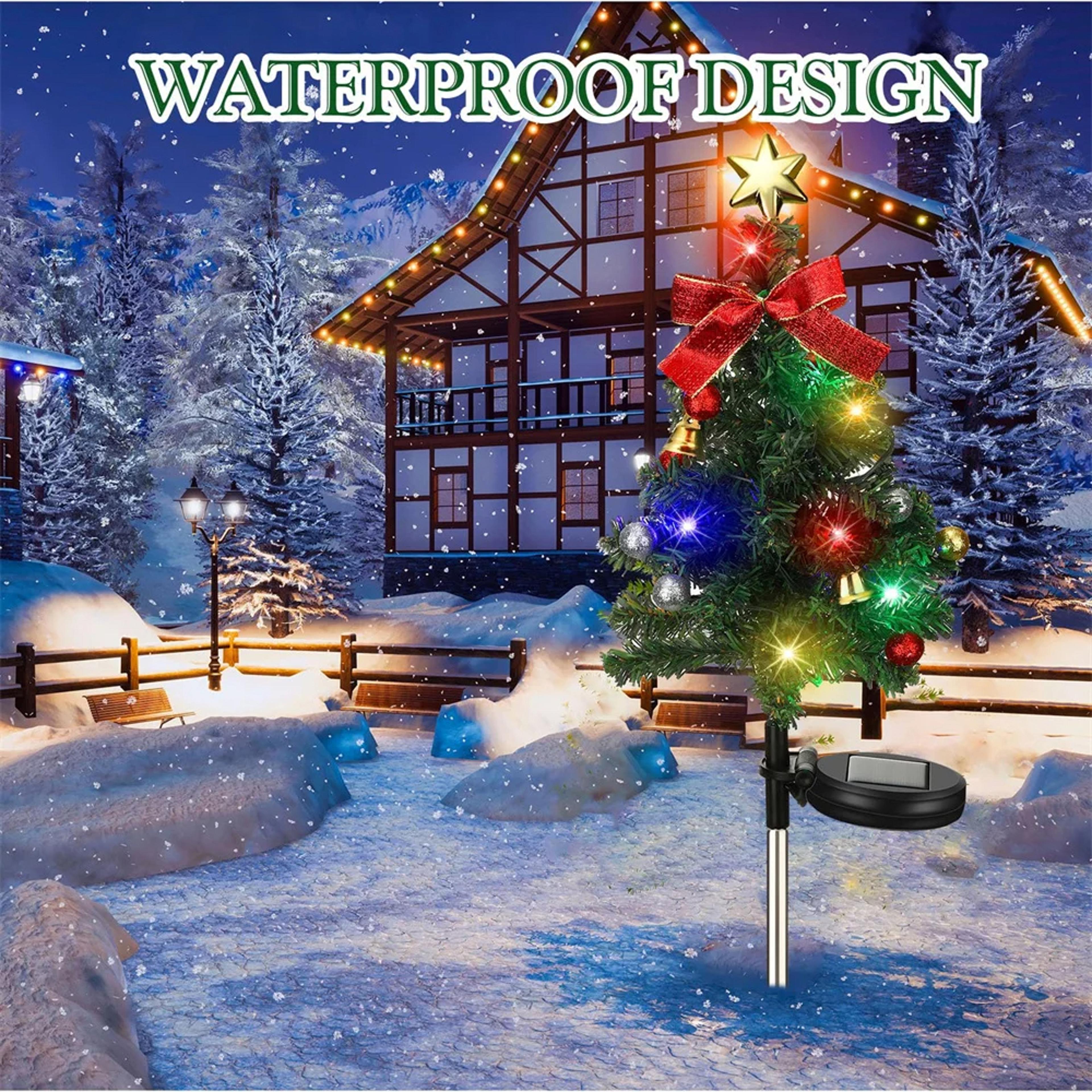 Christmas Tree Solar Lights Outdoor Waterproof LED Garden Lawn Landscape Festive Decorative 13