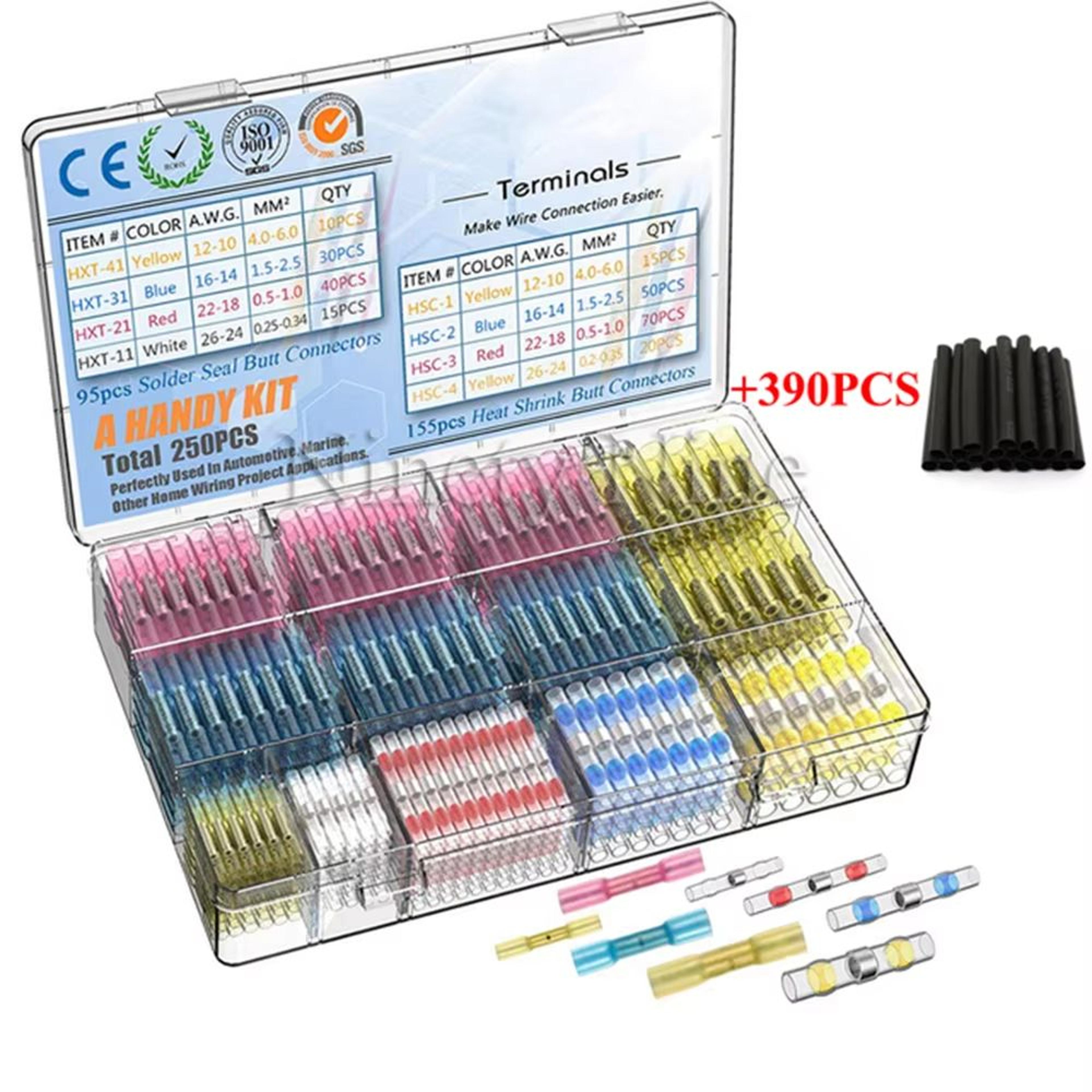 Heat Shrinkable Wire Connectors SST21 Waterproof Sleeve For AWG2218 Butt Electrical Splice Tinned S 8