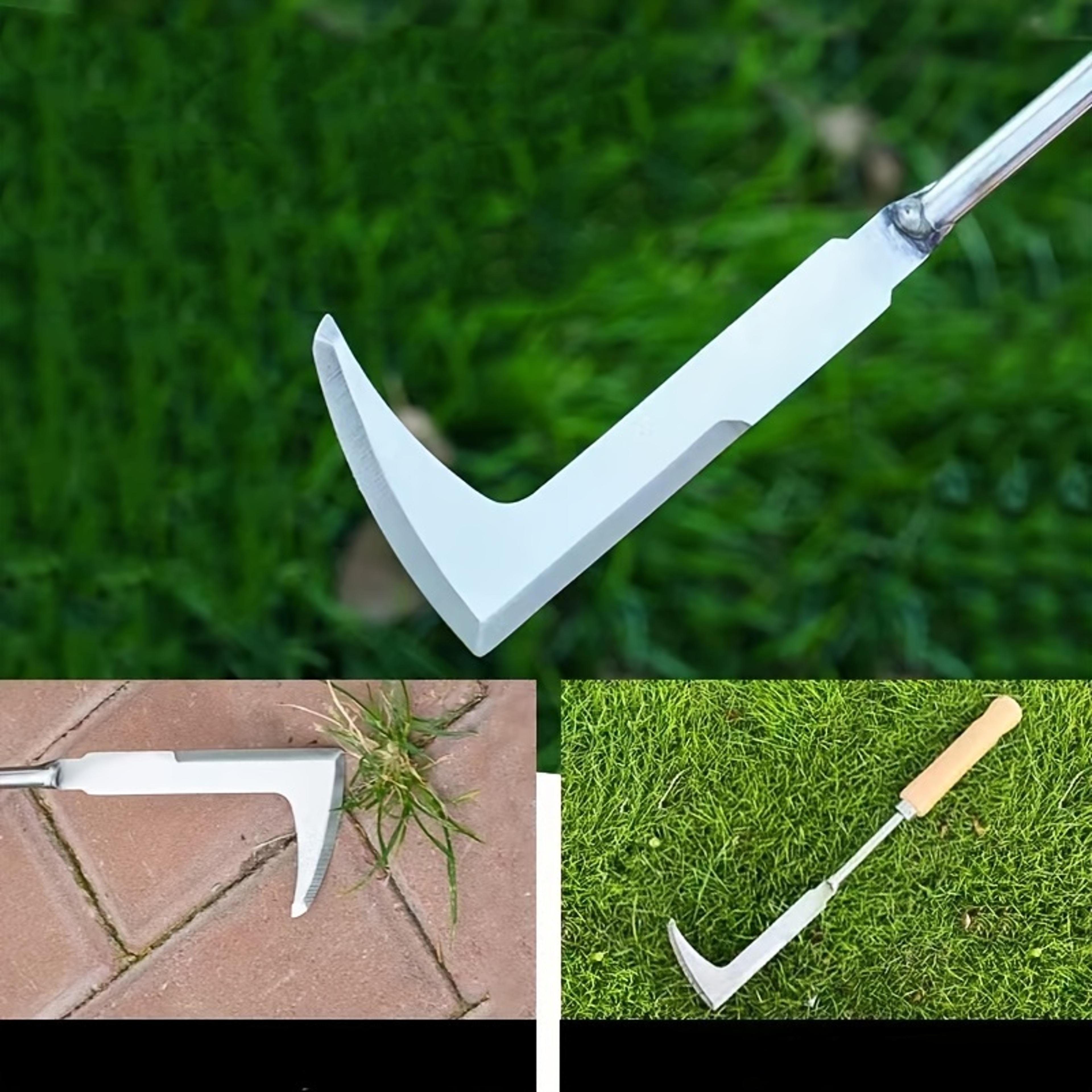 Precision L Shape Stainless Steel Garden Weed Removal Tool Heavy Duty Gap  Crack Hand Weeder 2