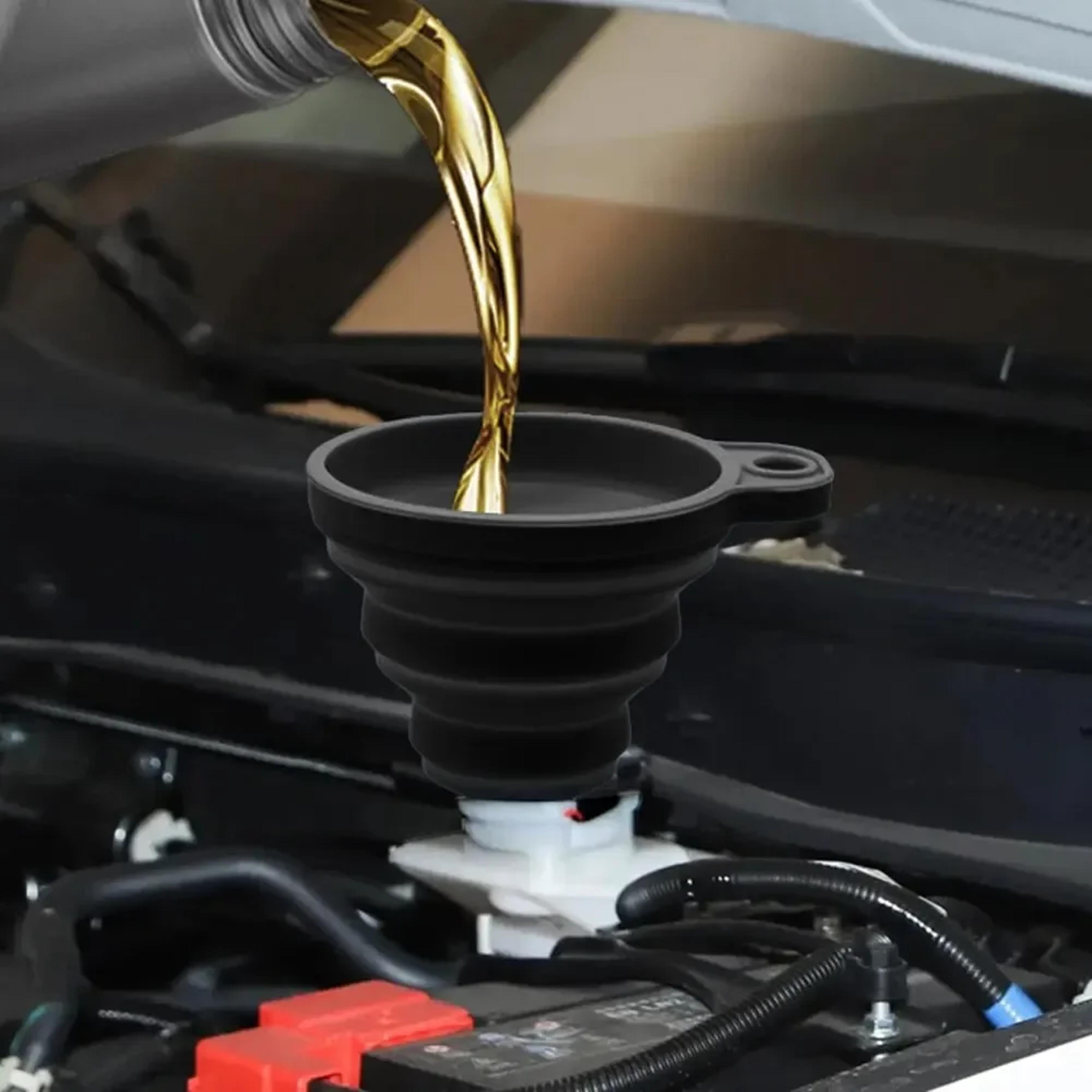 Universal Silicone Funnel For Car Oil Fuel  Washer Fluid Transfers 2
