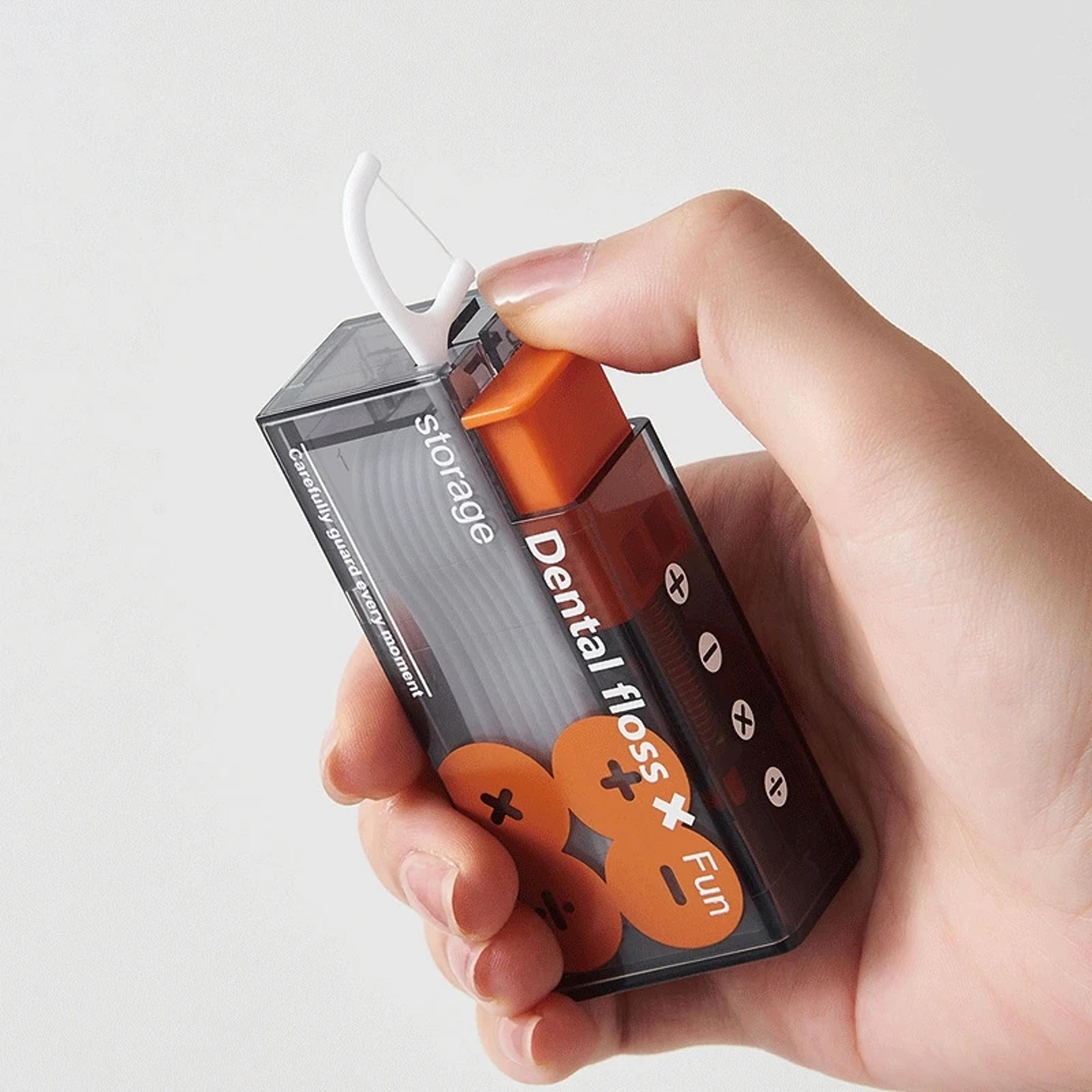 portable pop up dental floss dispenser with travel floss picks