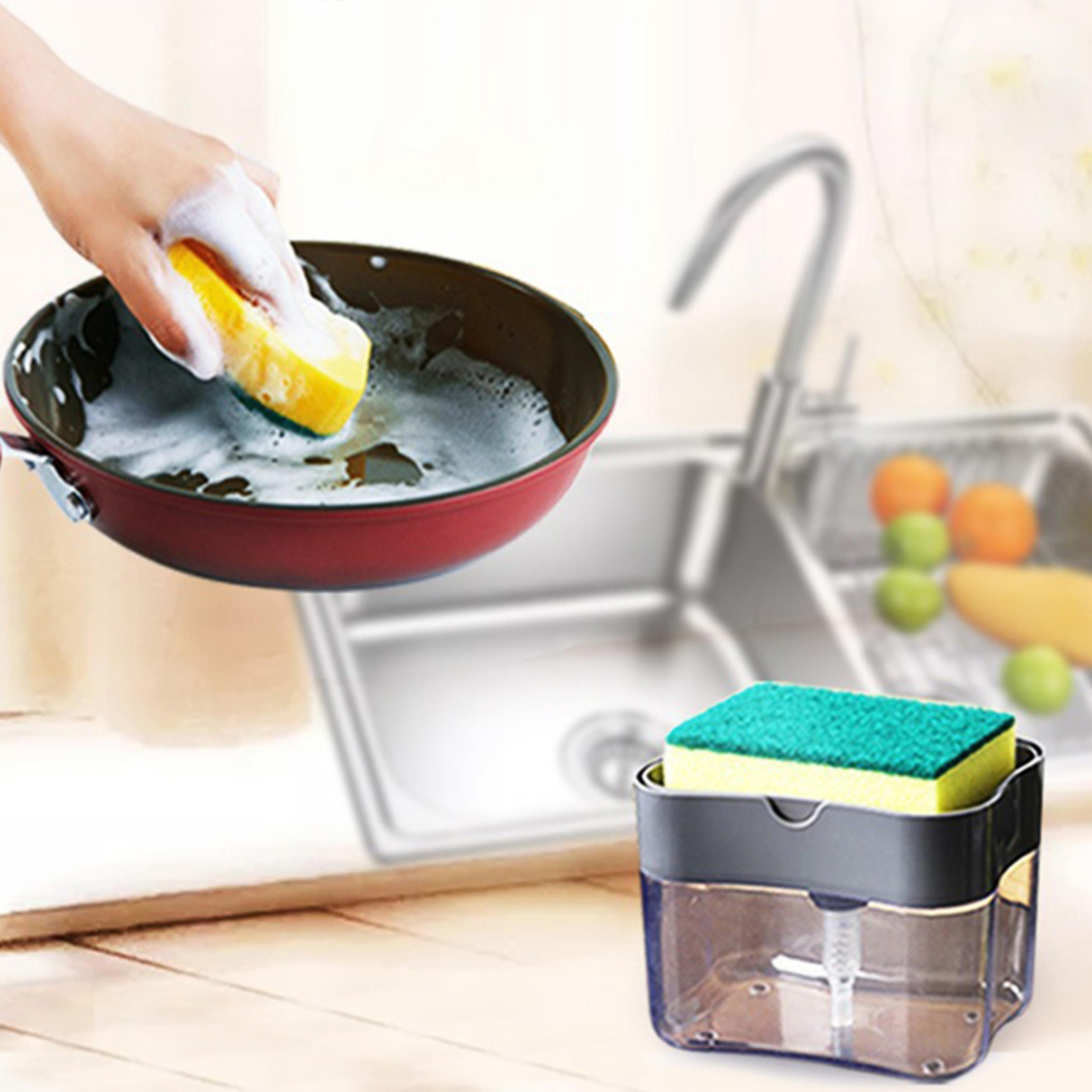 SmartPress Dish Soap Dispenser With Sponge Holder 0