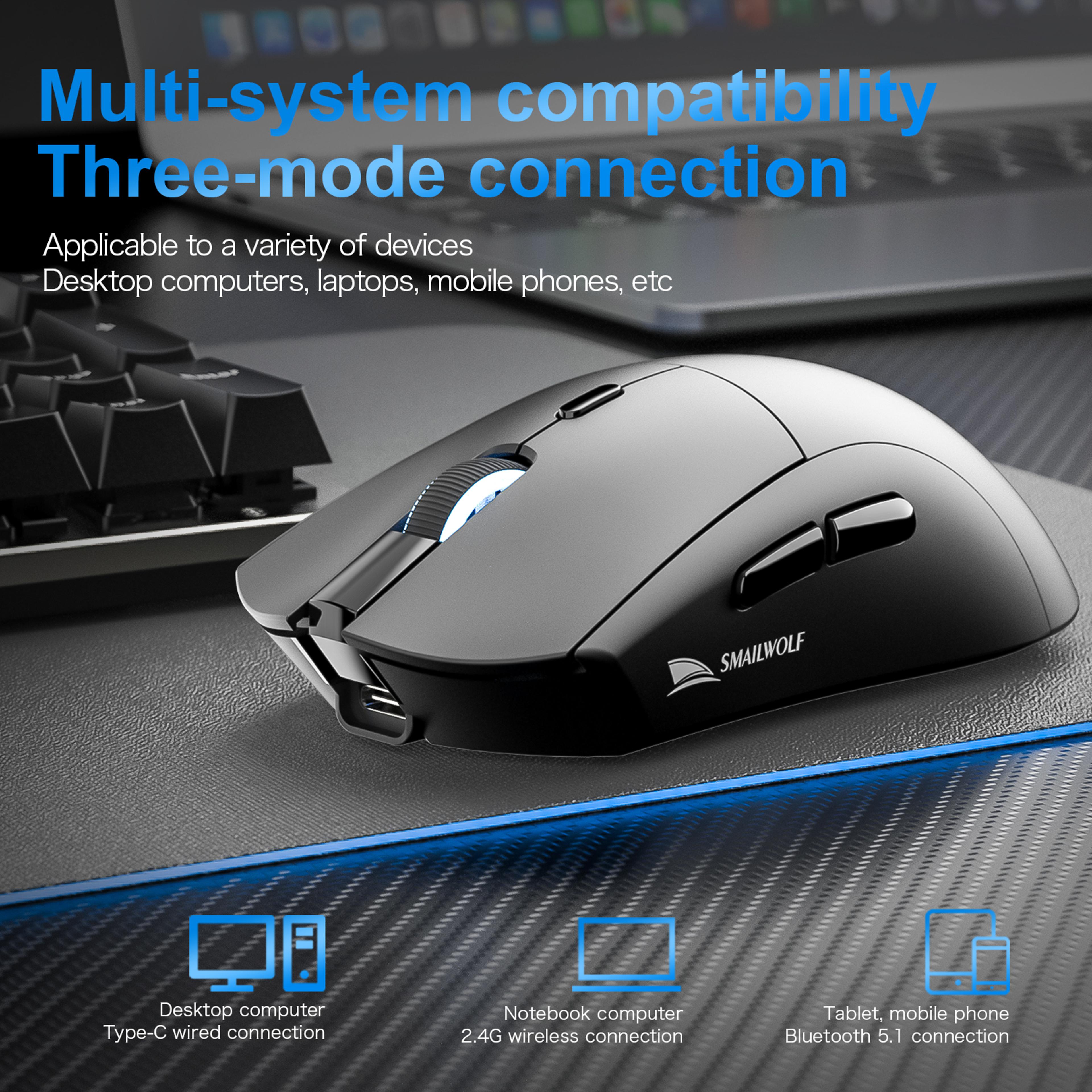 Smailwolf RS7 TriMode Wireless Gaming Mouse With Sensor  Programmable Macros 4