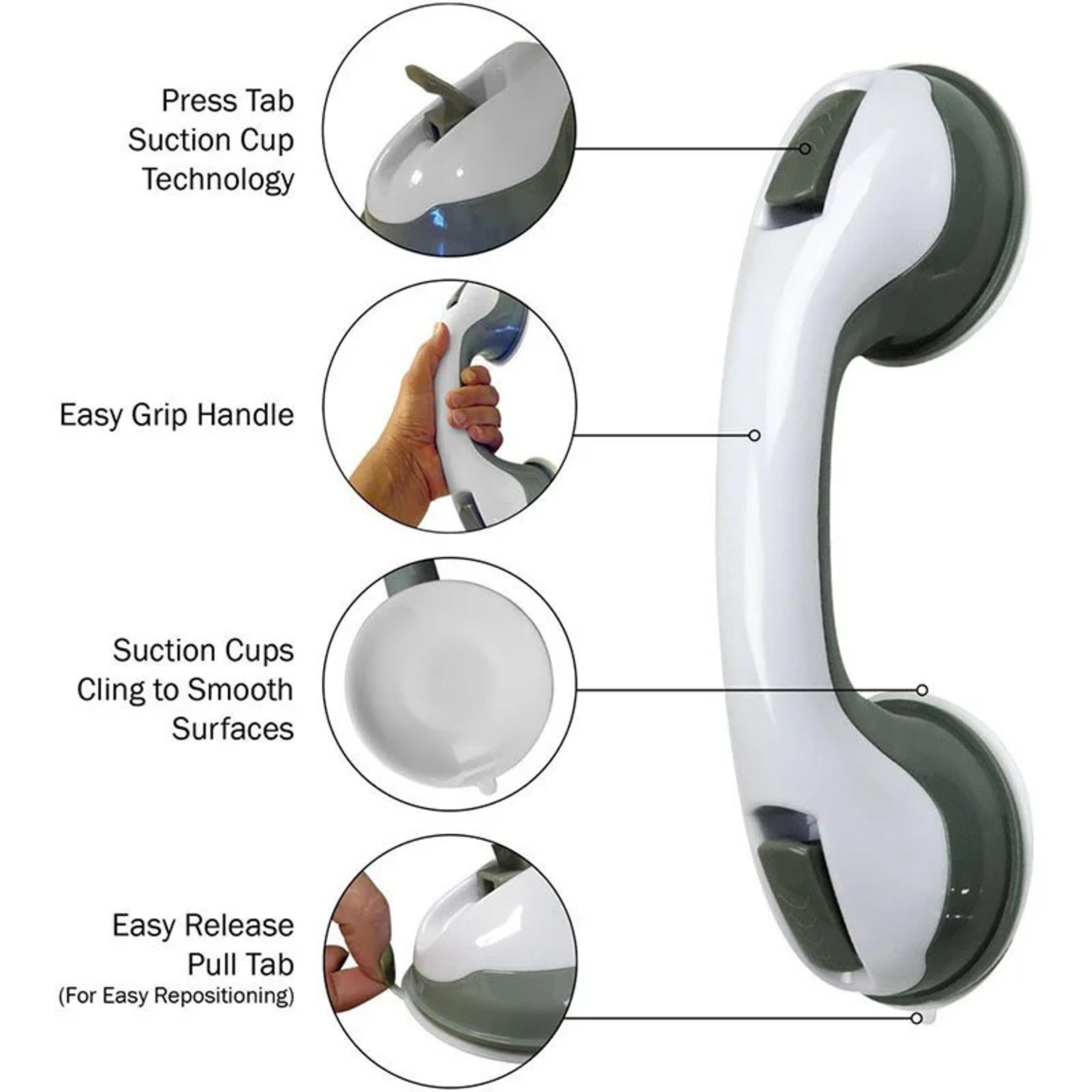 SecureGrip Suction Shower Grab Bars  Non Slip Bathroom Safety Handles For Seniors  Families 3