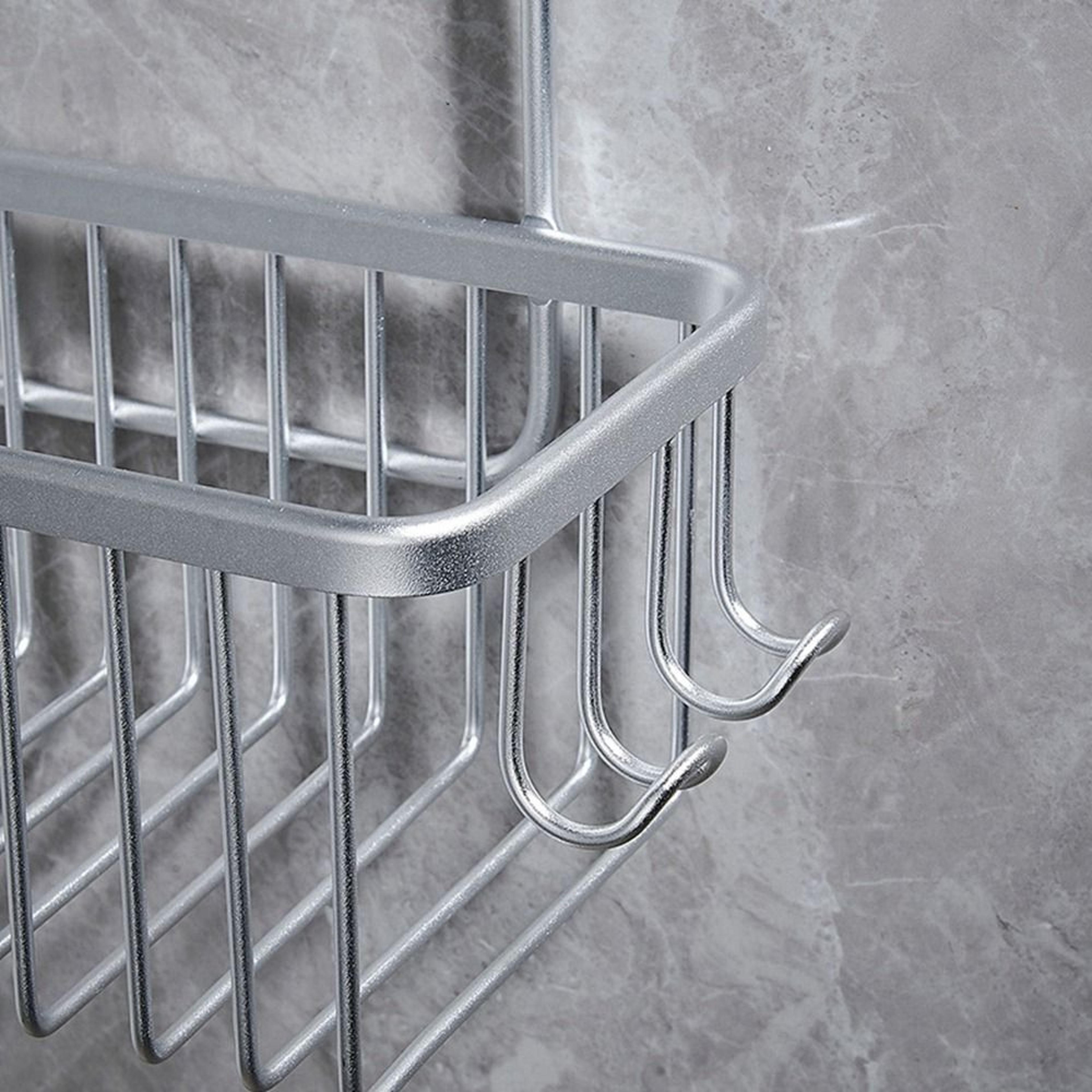 AeroSpace Aluminum Shower Caddy Wall Mounted Bathroom Organizer Shelf 4