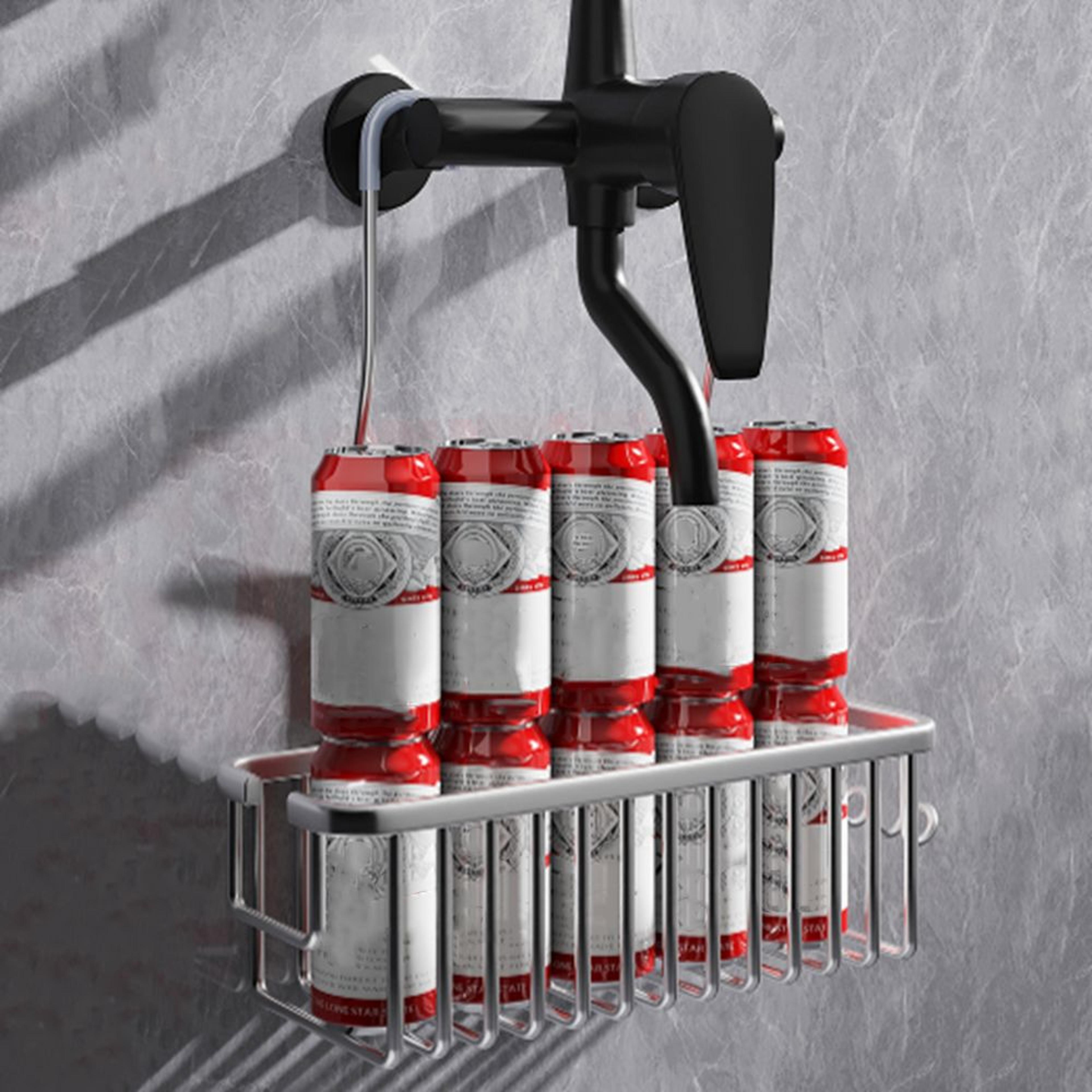 Rustproof Hanging Shower Caddy Organizer With Hooks  Large Capacity Storage Shelf 1