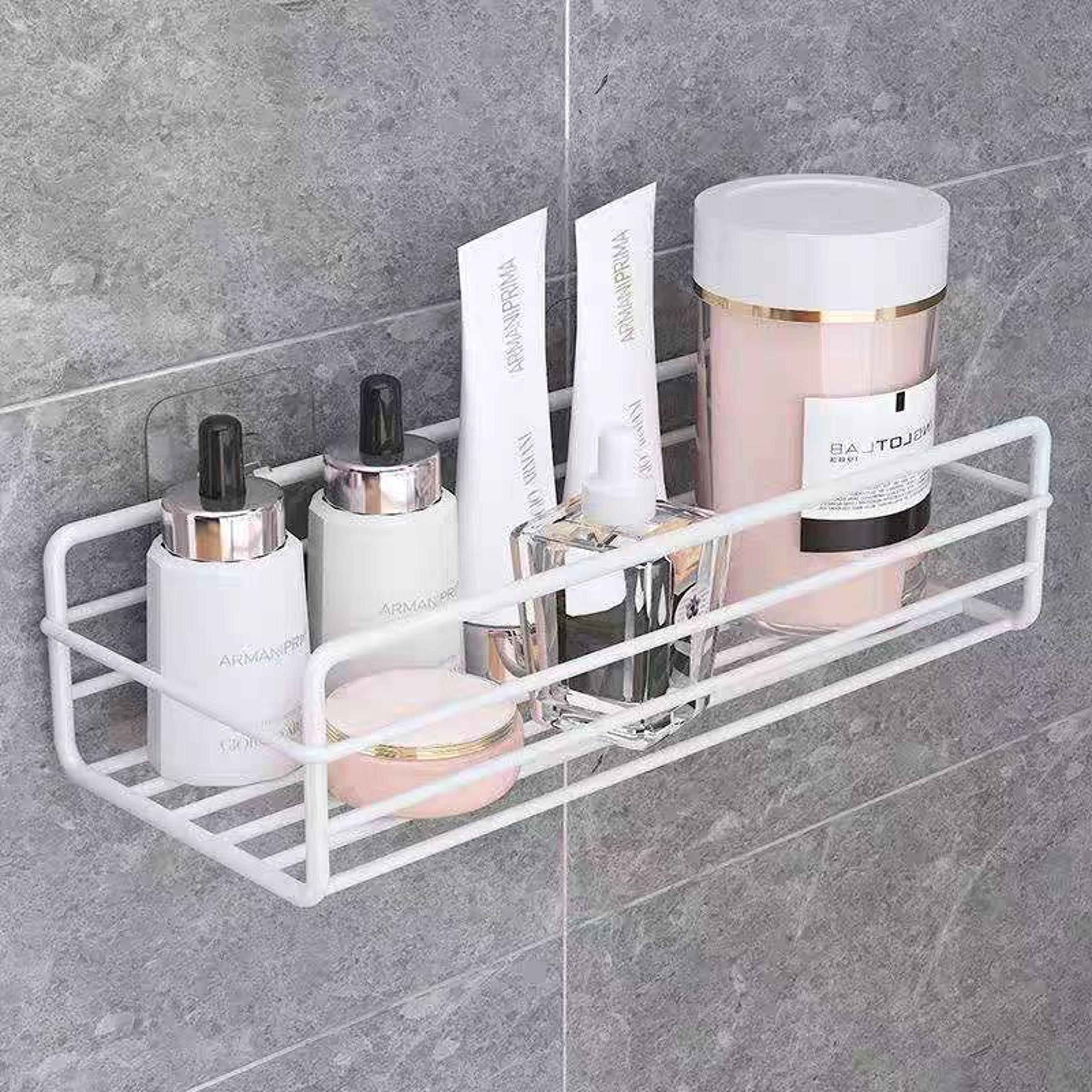 Premium Matte Black Bathroom Corner Shelf Punch Free Wall Mounted Organizer Rack Space Saving Stora 1