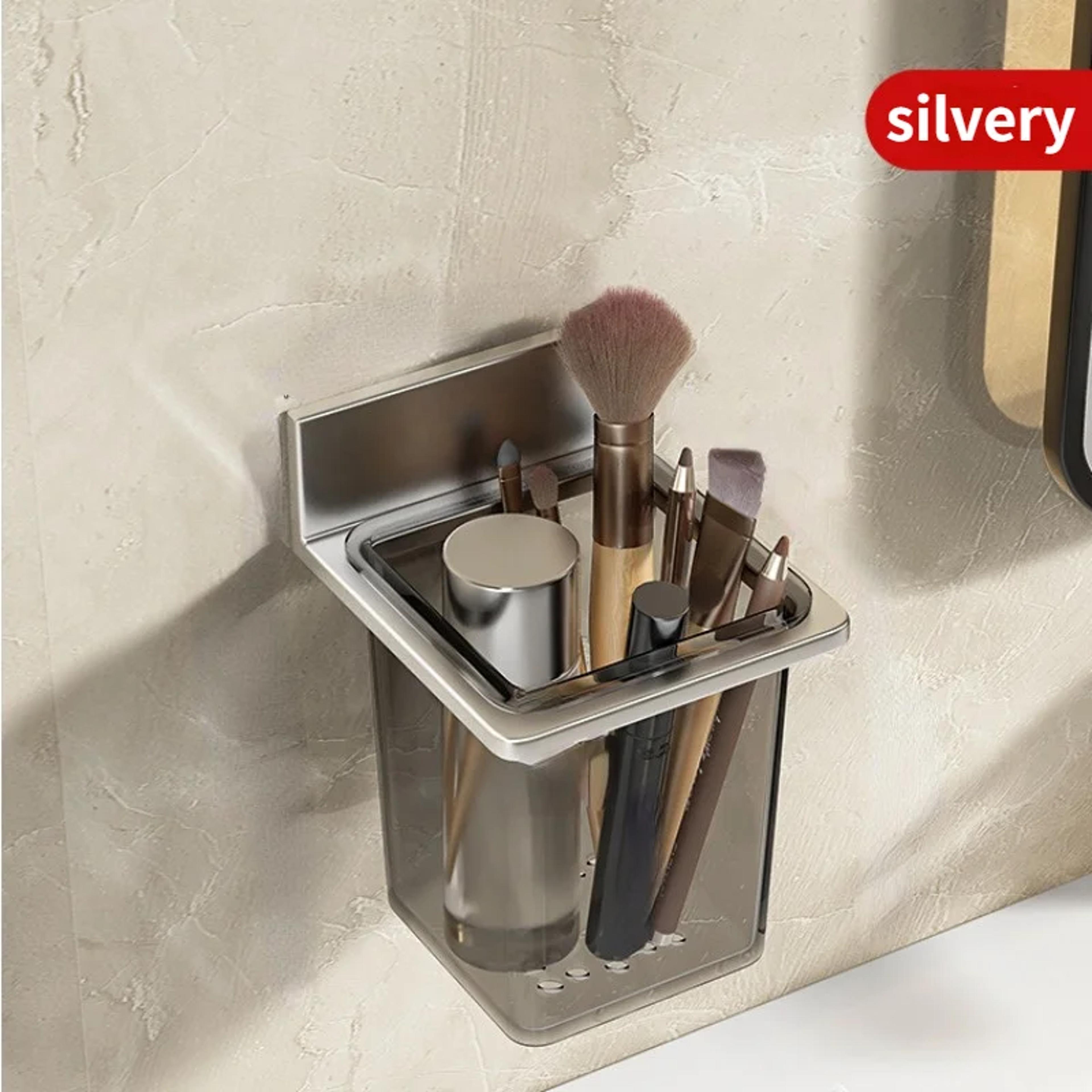 Premium Wall Mounted Bathroom Organizer  Toothbrush Storage Rack Space Saving Toothpaste  Comb Hold 4