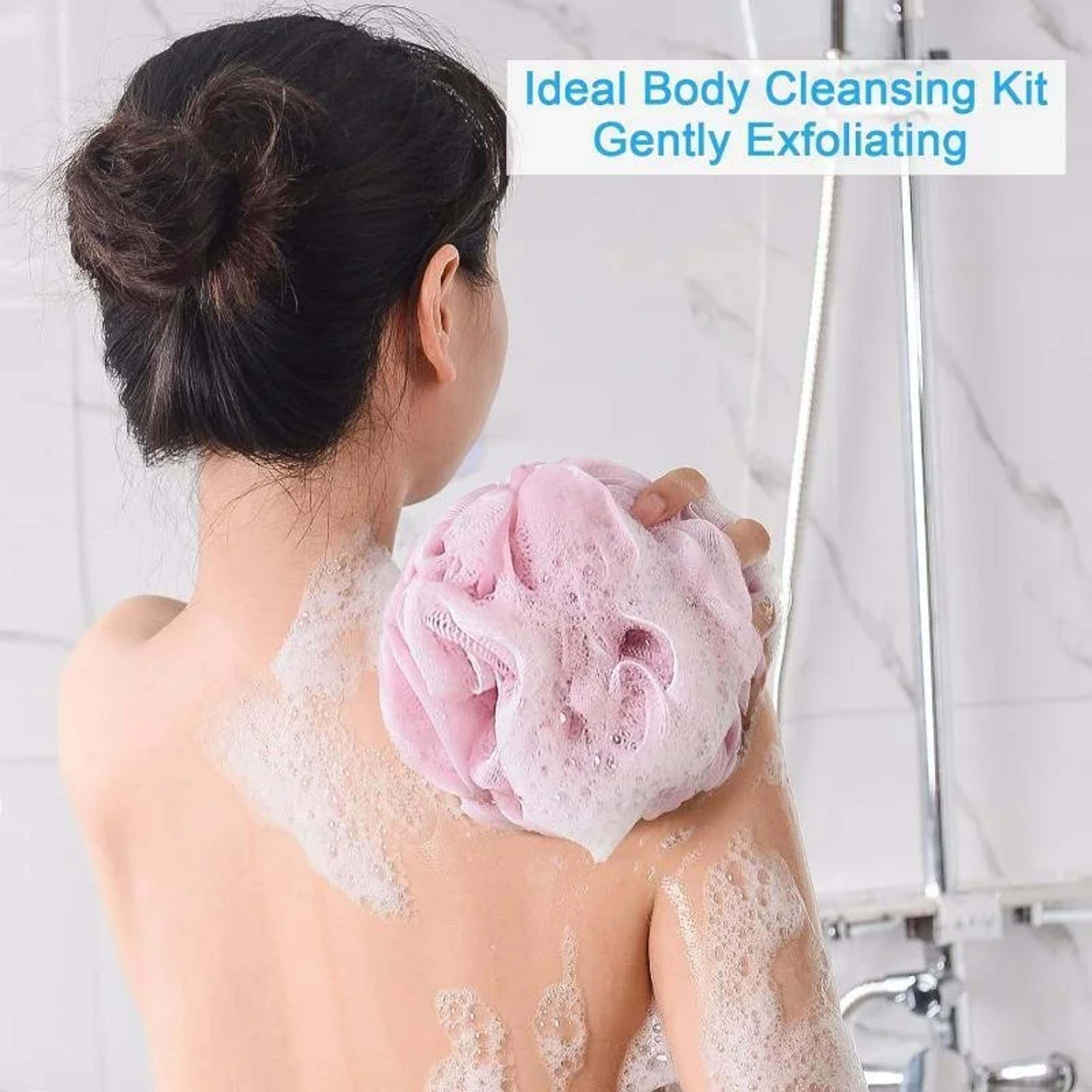 Luxury Bubble Bath Loofah Scrubber Mesh Sponge For Deep Cleansing  Rich Lather 3
