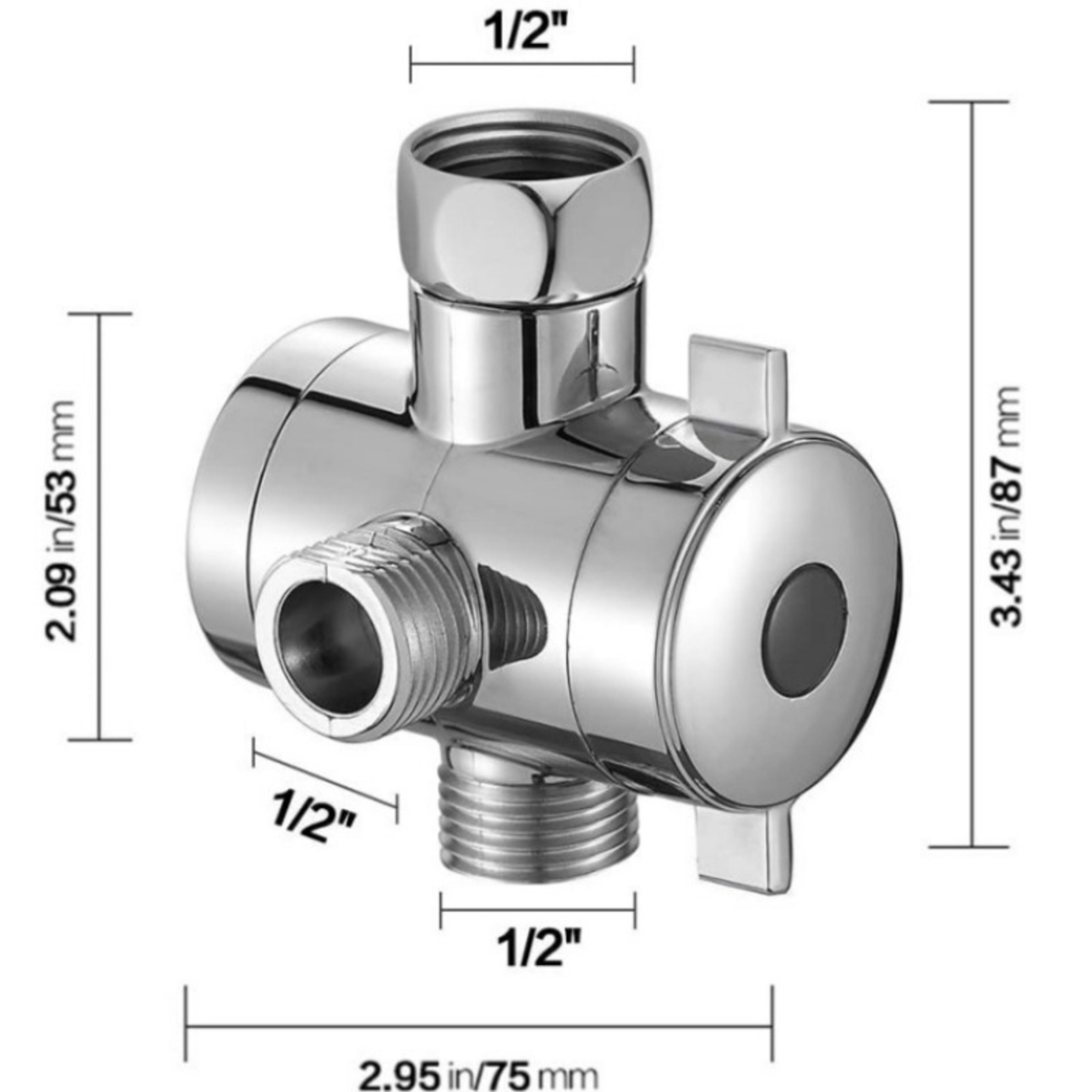 Premium Brass Adjustable 3 Way Shower Diverter Valve Durable Connector  Multi Function Switch 1