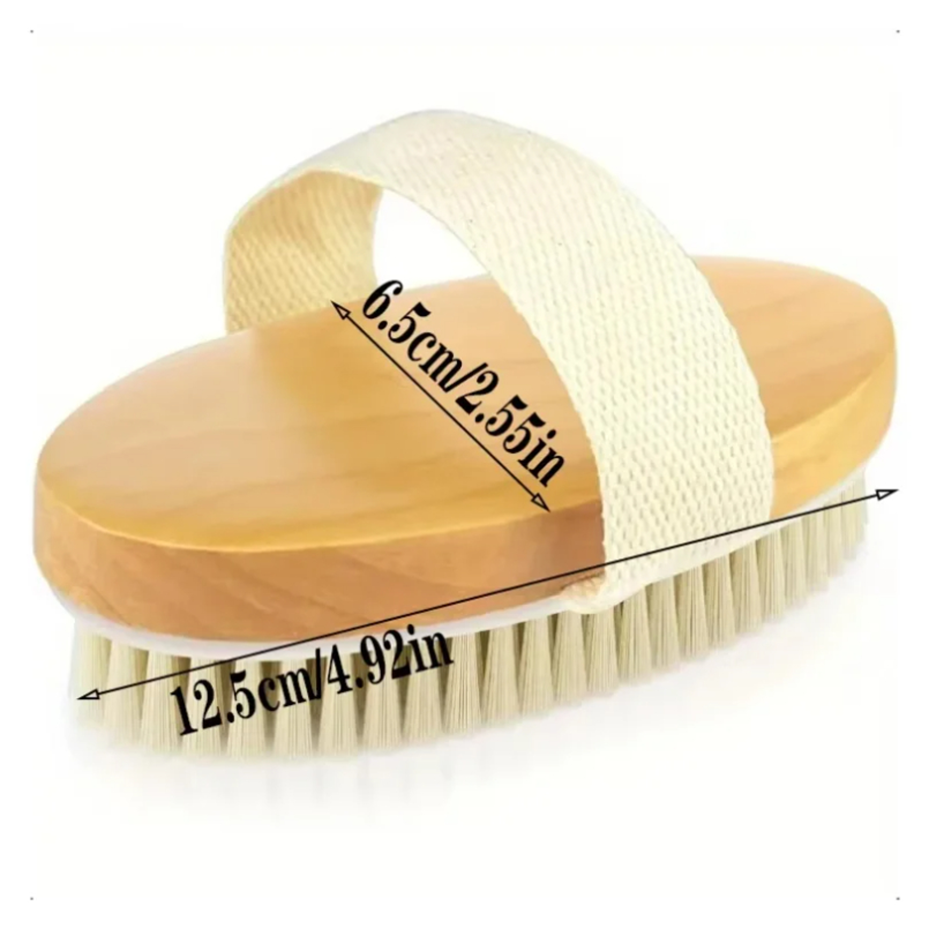 Natural Bristle Body Exfoliating  Dry Brush Massage Tool For Smooth Skin 4