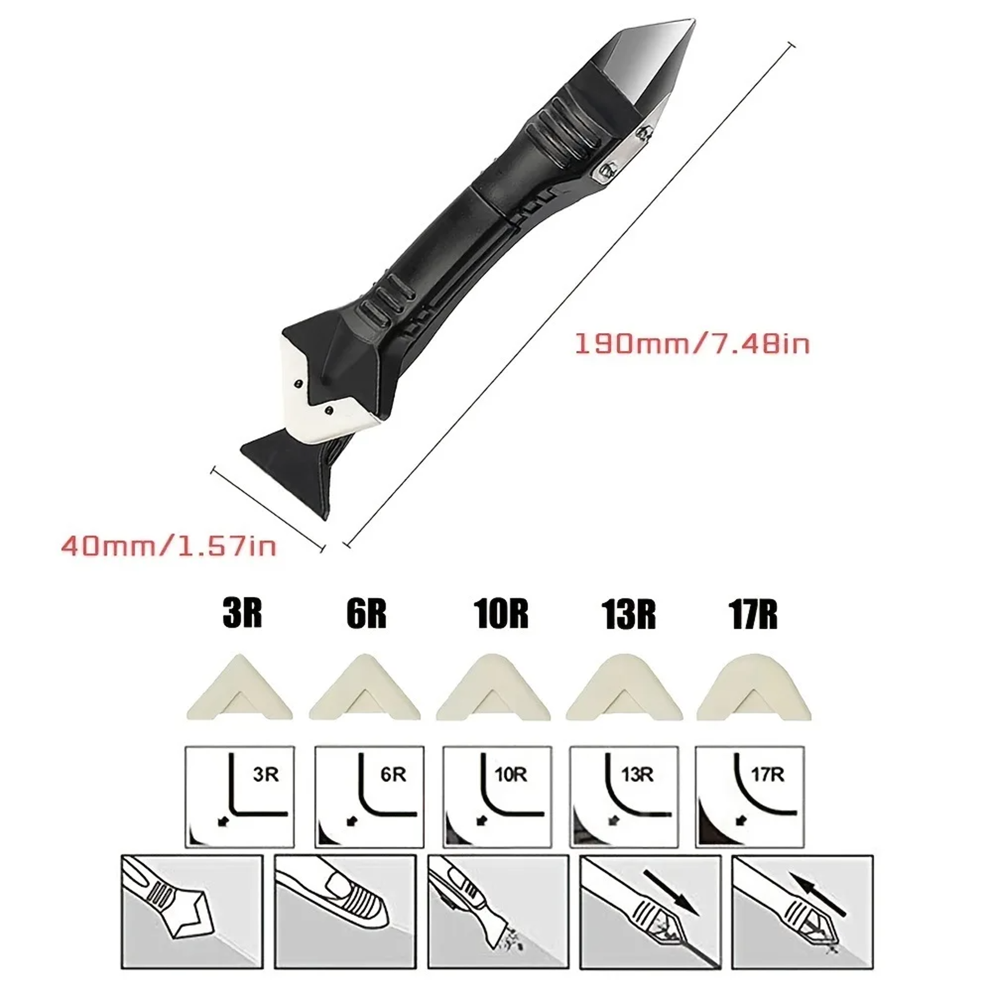 Premium 5 In 1 Silicone Caulking Tool  Sealant Remover Tool Set All In One Caulk Finishing Kit For  4
