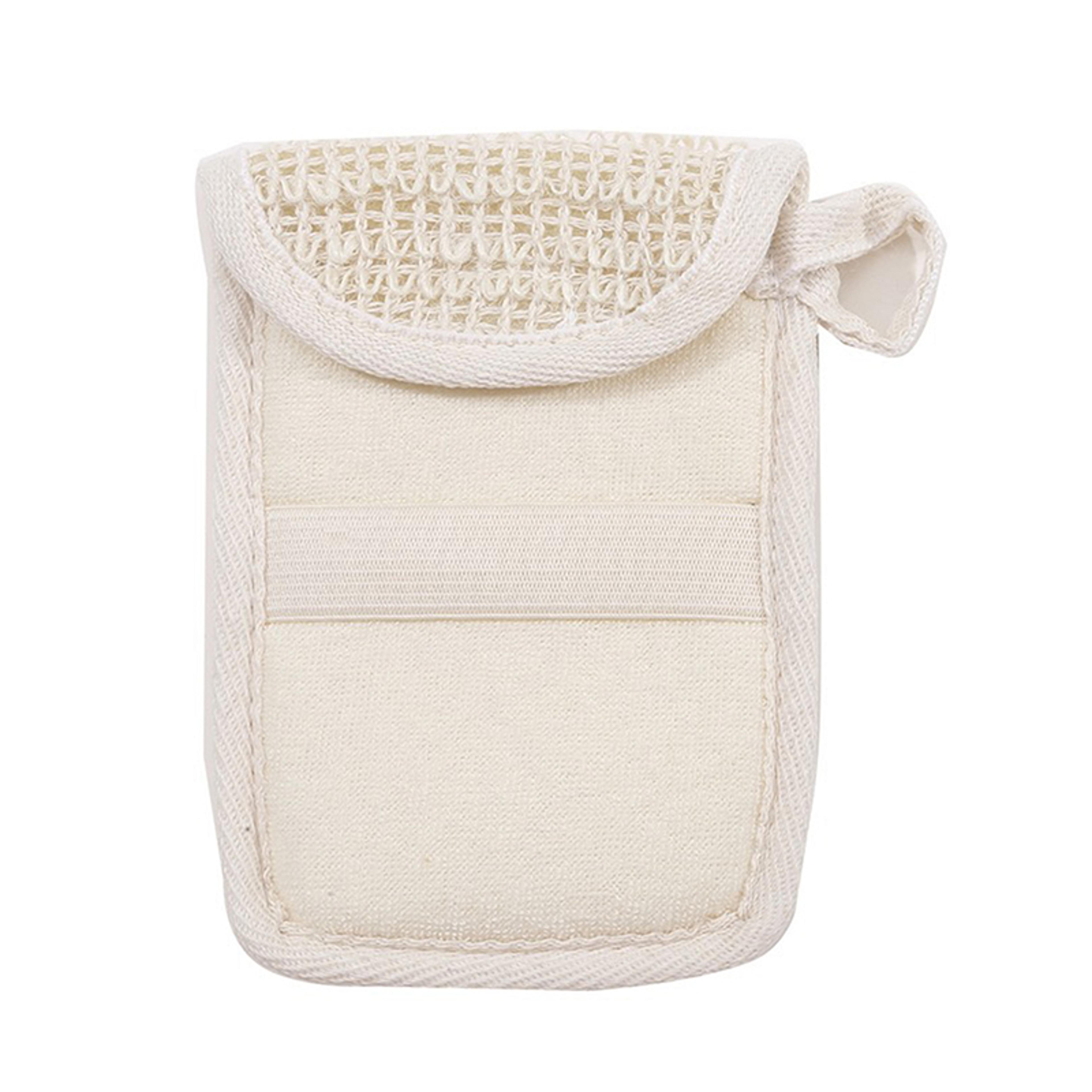 Linen Cotton Soap Saver Bag  Exfoliating Bath Scrubber With Rich Foaming Mesh 5