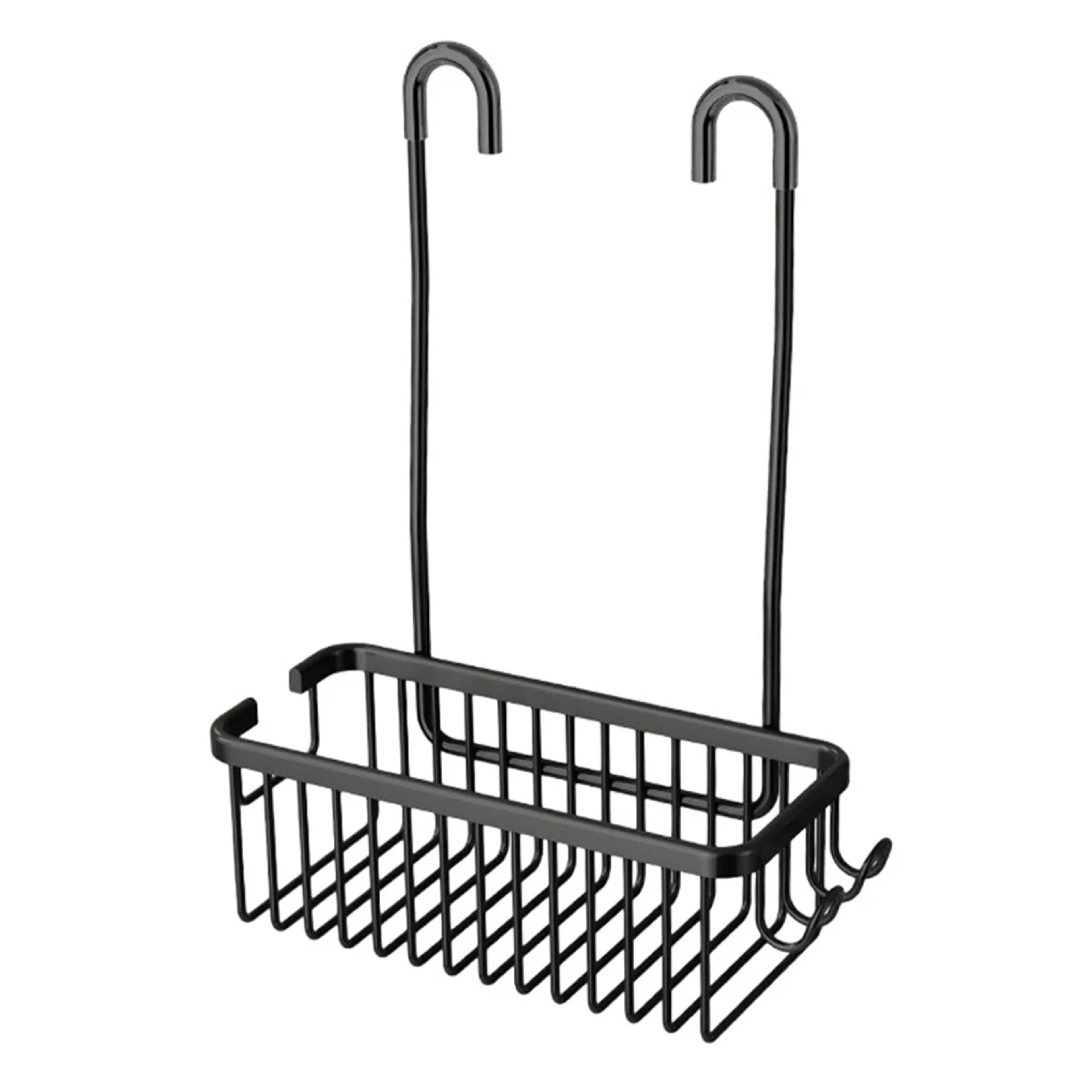 Stainless Steel Shower Rack Wall Mounted Bathroom Storage Organizer With Hooks 3