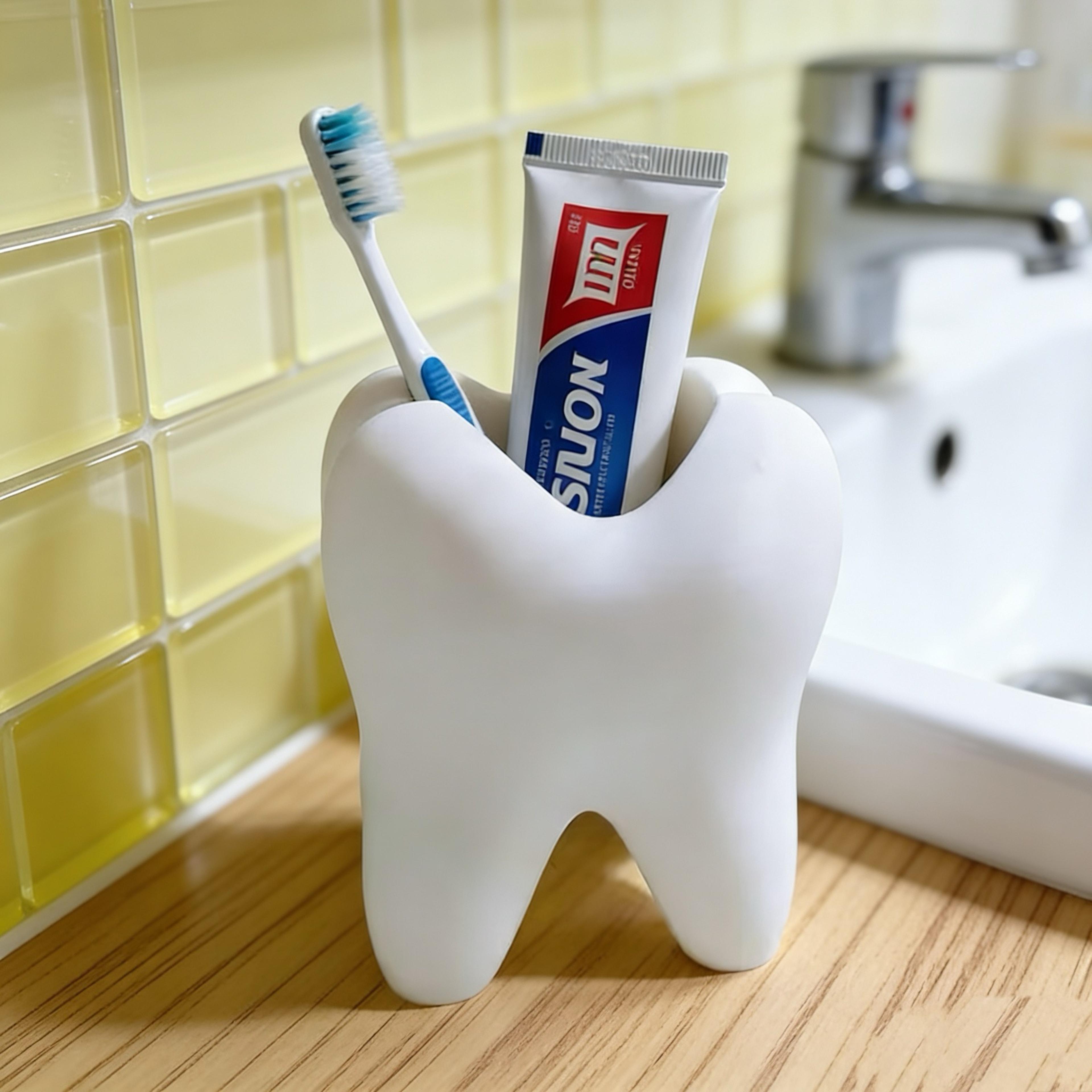 ToothShape 3D Desk  Bathroom Organizer Holder For Toothbrushes Makeup Brushes And Pens 2