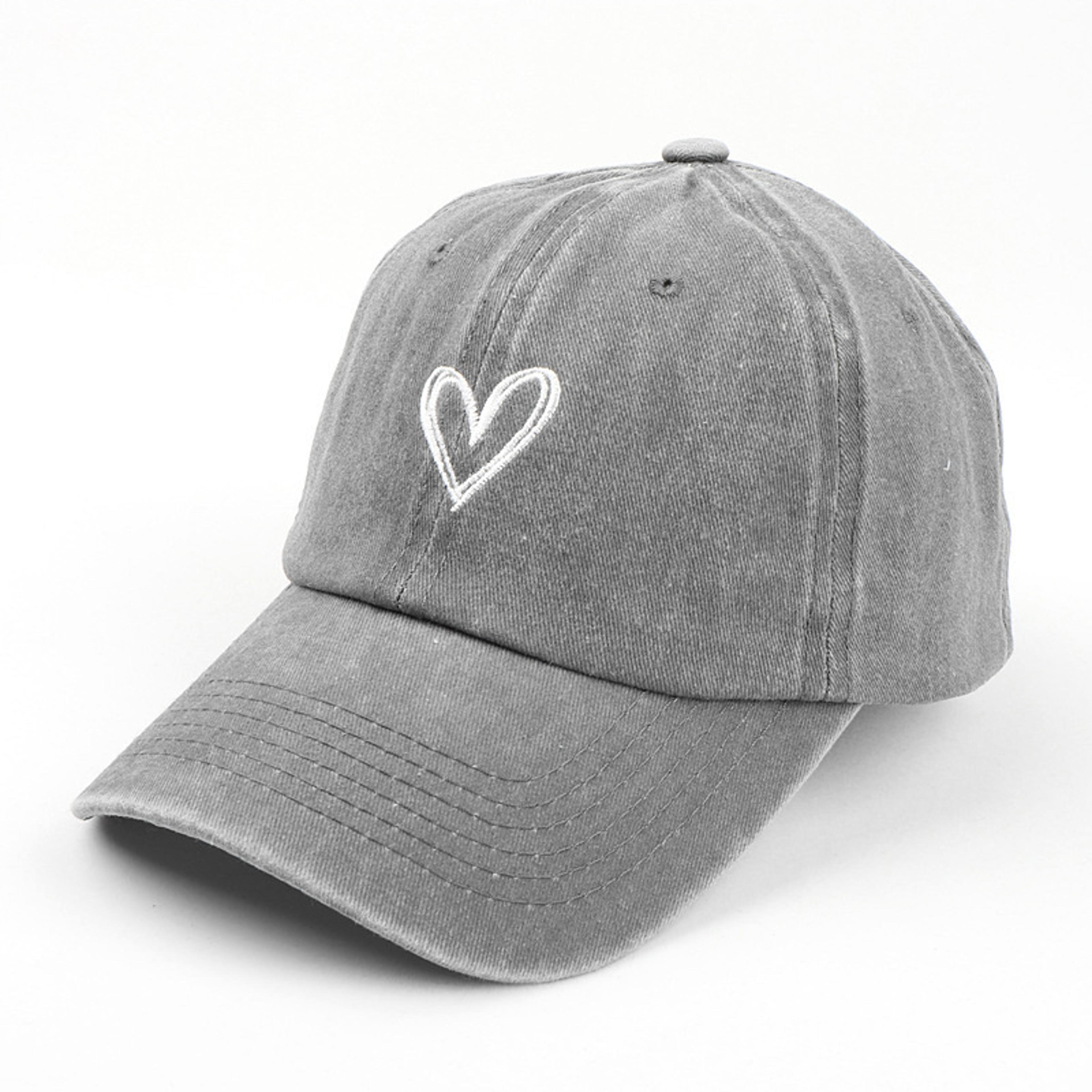 Women Denim Baseball Cap With Embroidered Heart Casual Y2K Sun Hat 6