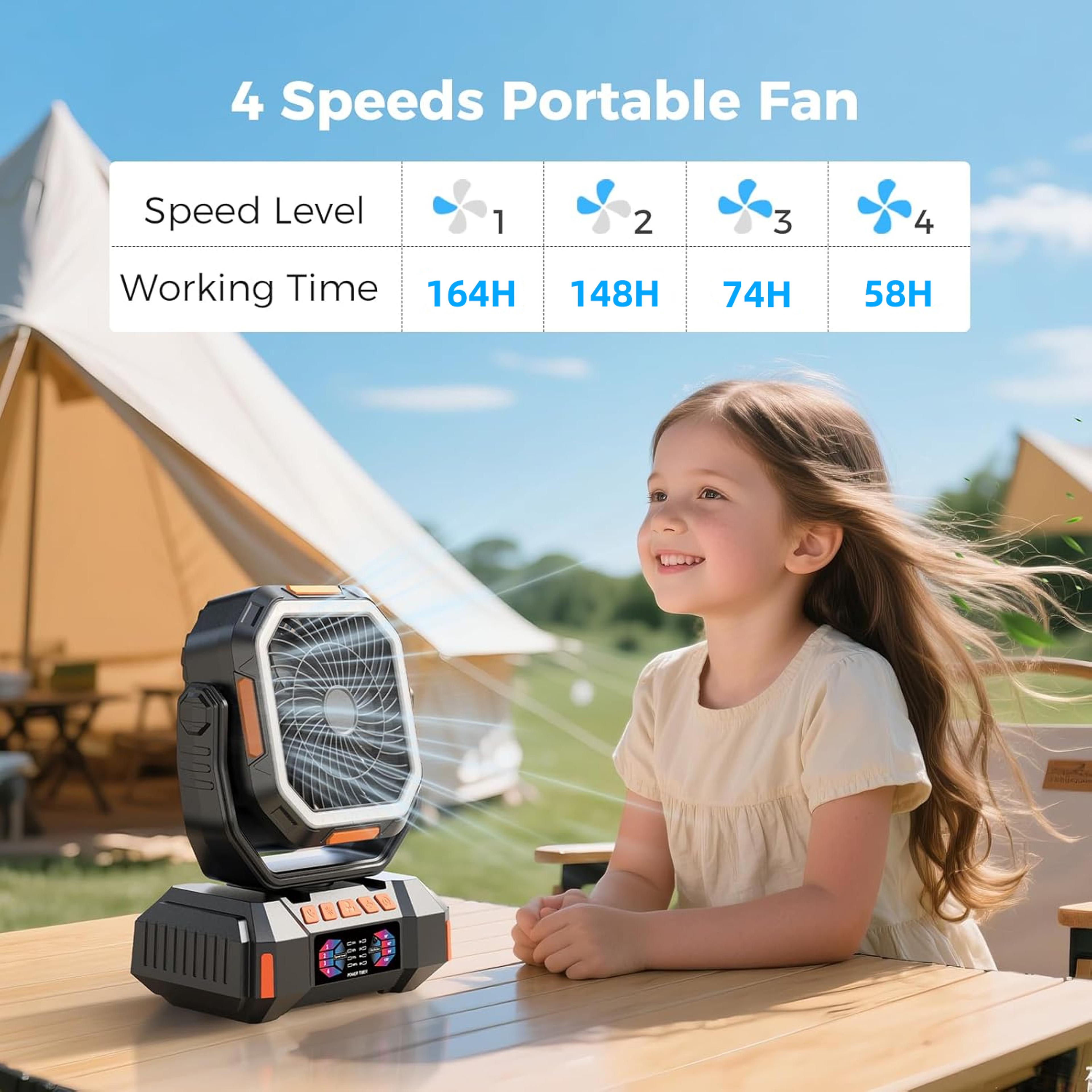 EverCool Portable Camping Fan With LED Lantern  Power Bank 3