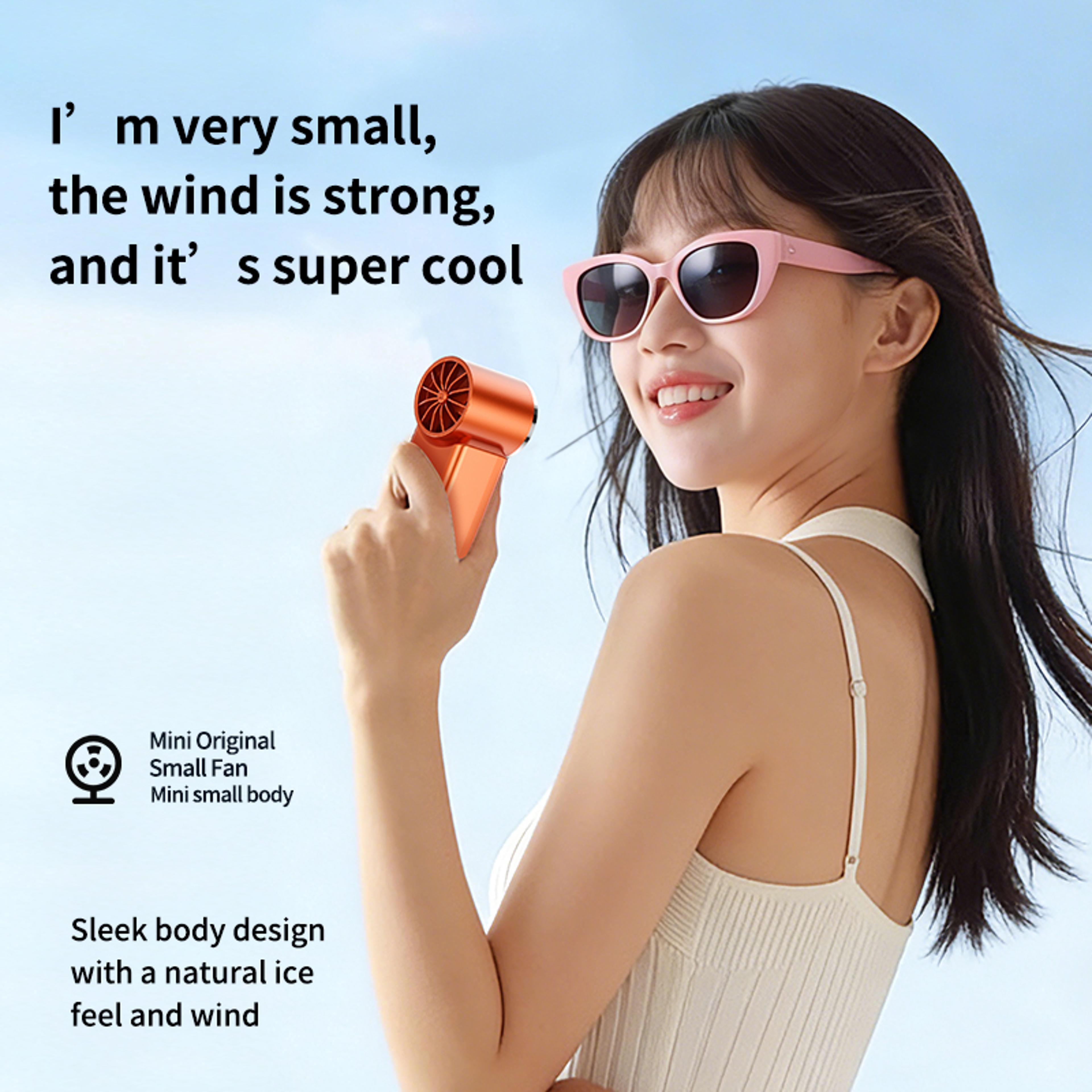 Powerful USB Rechargeable Handheld Portable Fan High Speed Mini Cooling For Travel  Outdoor 5