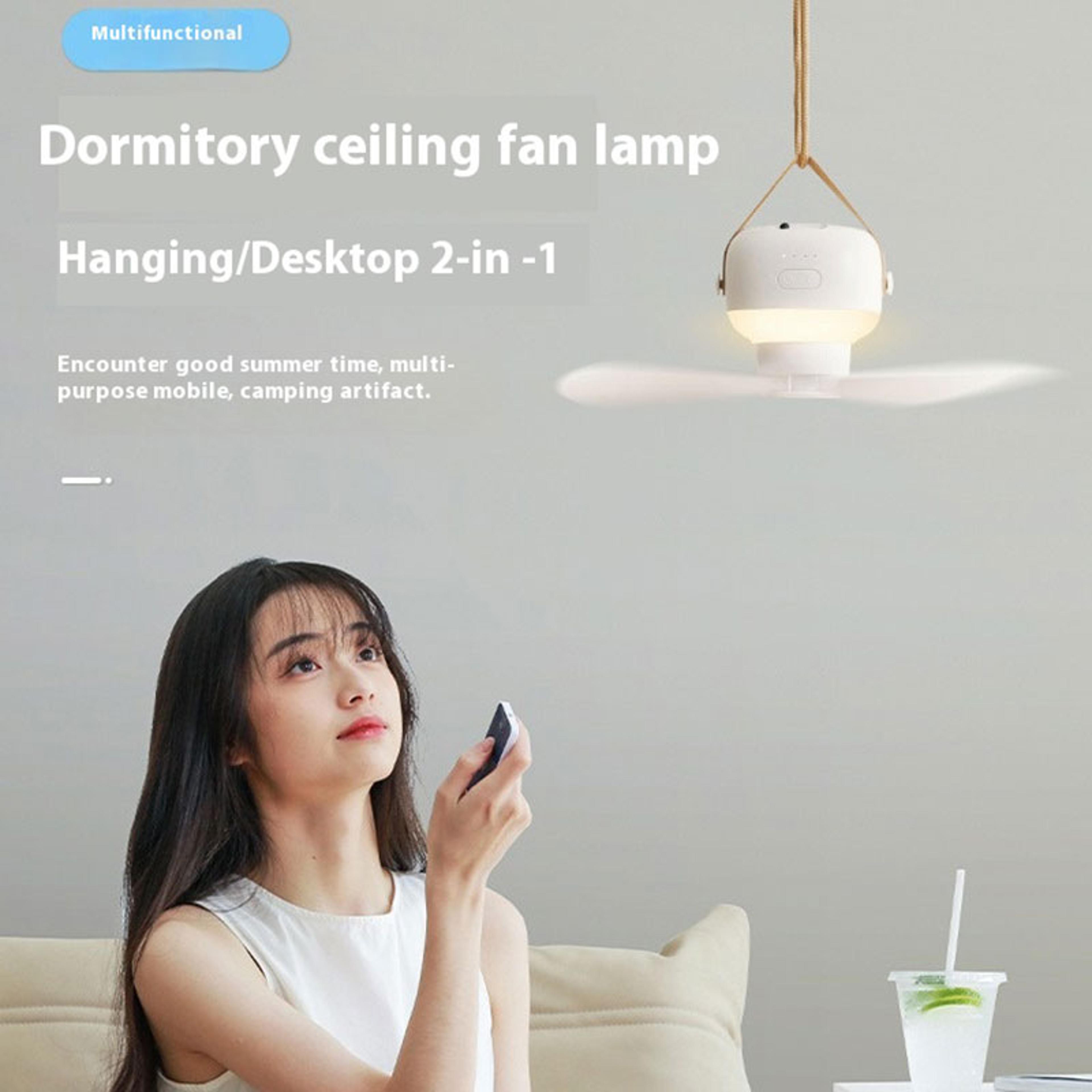 Rechargeable Portable Camping Ceiling Fan With LED Light  Remote Tent Ventilator Cooler 4