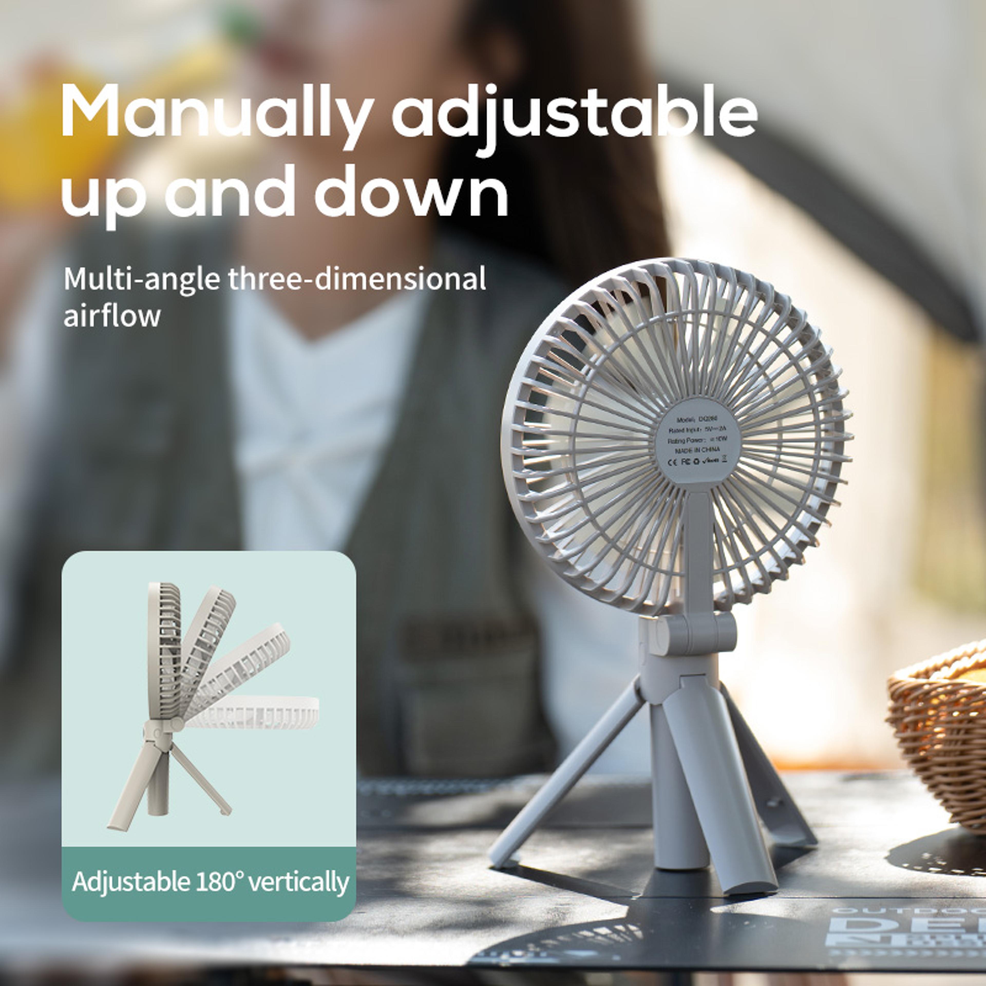 Portable Rechargeable Fan With LED Digital Display  180 Adjustable Tripod Handheld Cooling Fan 4