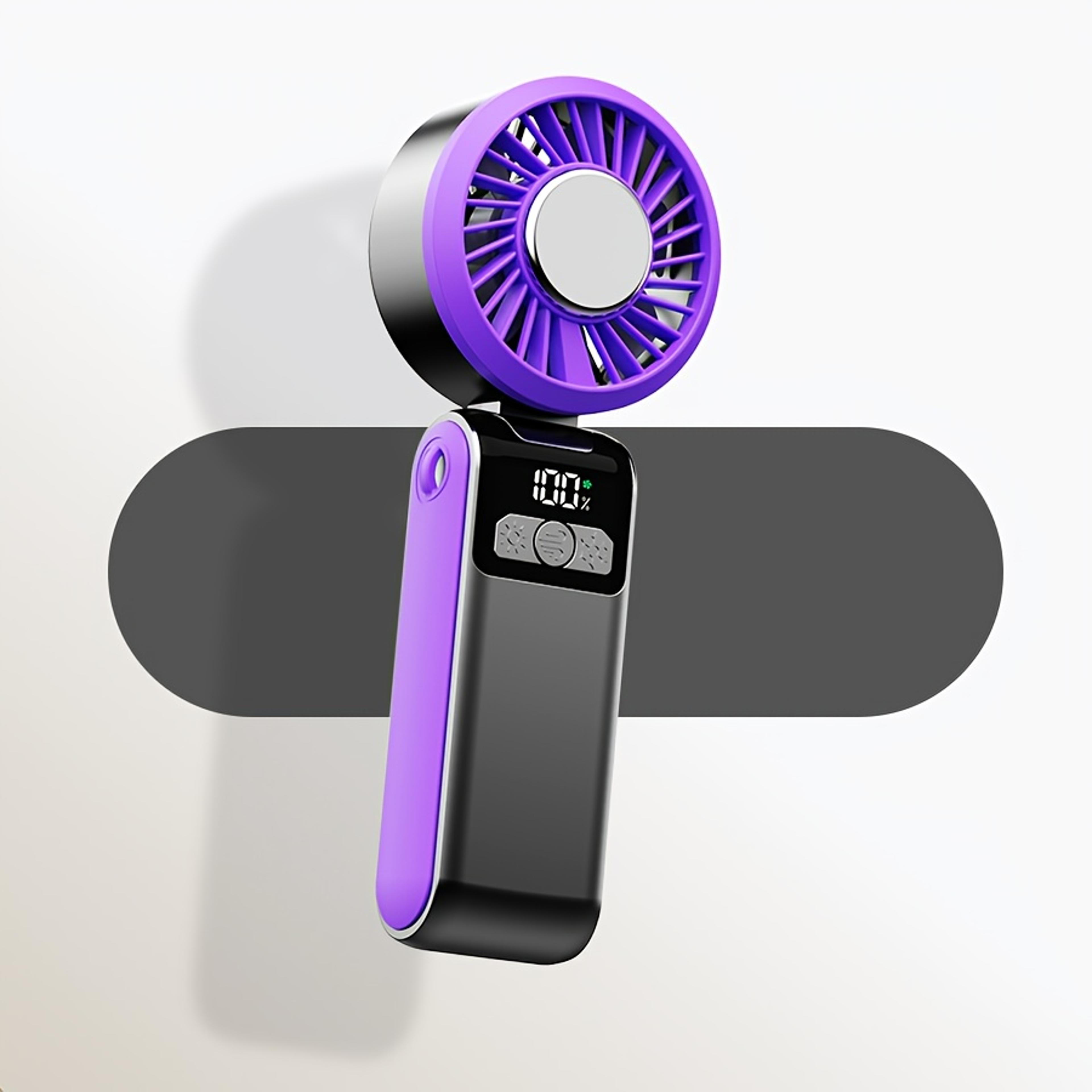 Portable Handheld Ice Cooling Fan Outdoor Foldable With LED Display 6