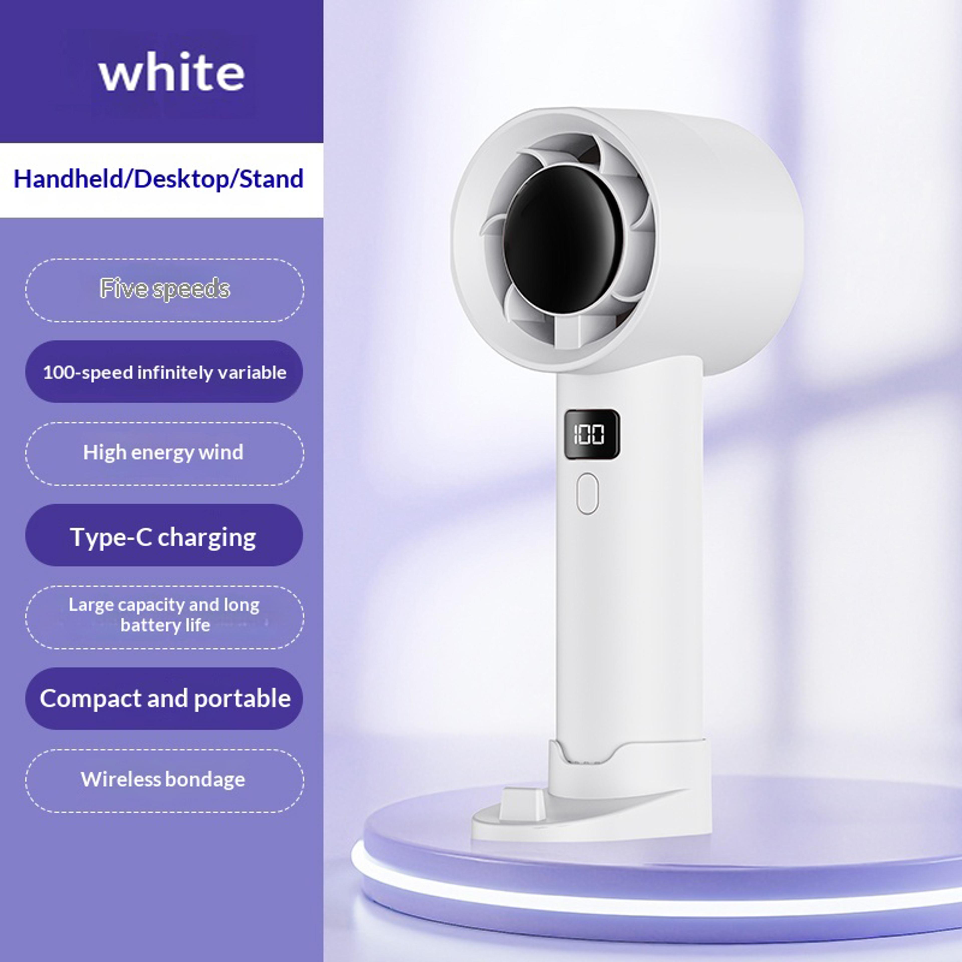 Portable TurboBlaze Handheld Fan 100 Speed USB Rechargeable Bladeless Cooling Fan 6