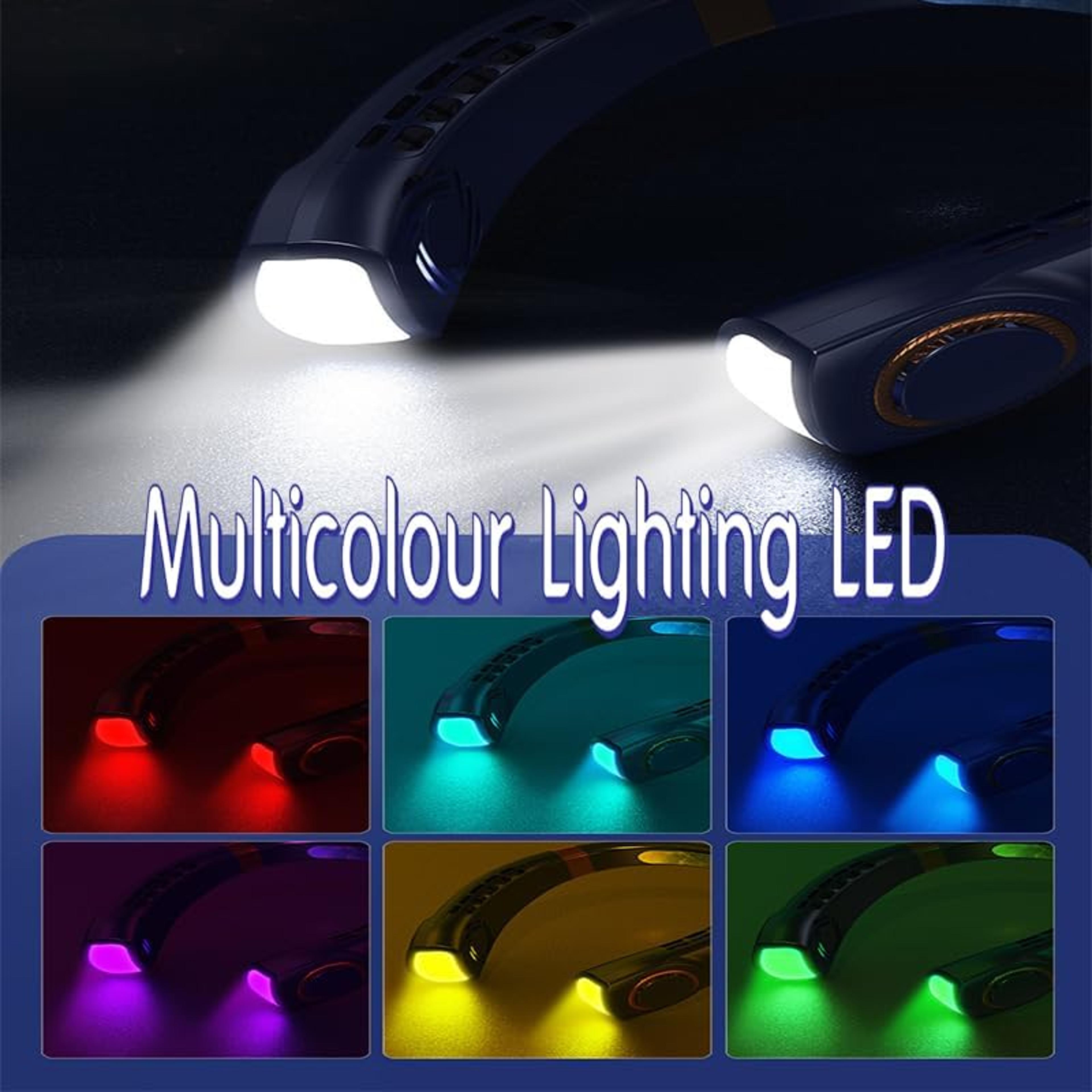 BreezeFlow Wearable Neck Fan With LED Display  USB Rechargeable Cooling 5