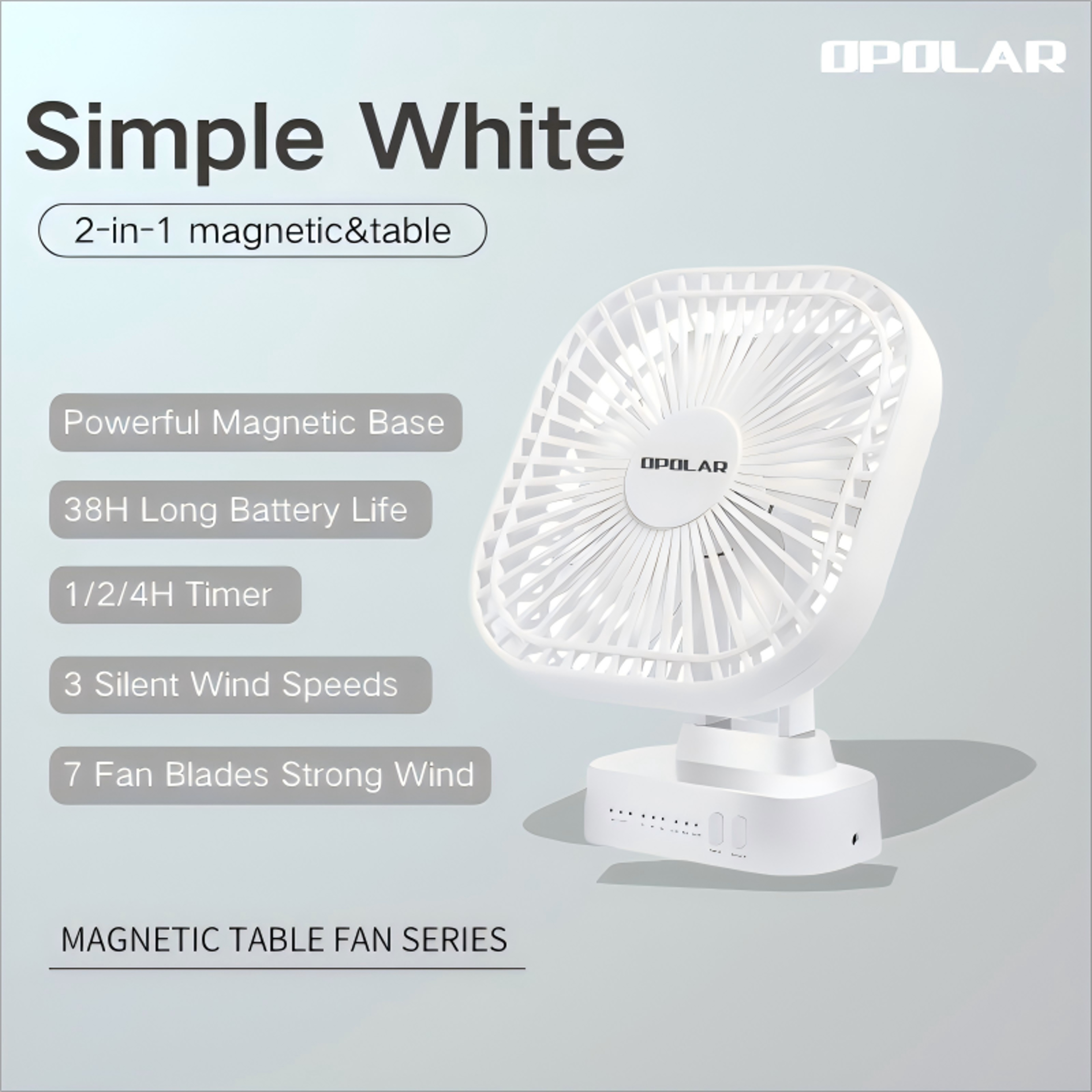 Portable USB Desk Fan With Magnetic Base  Quiet Airflow 5
