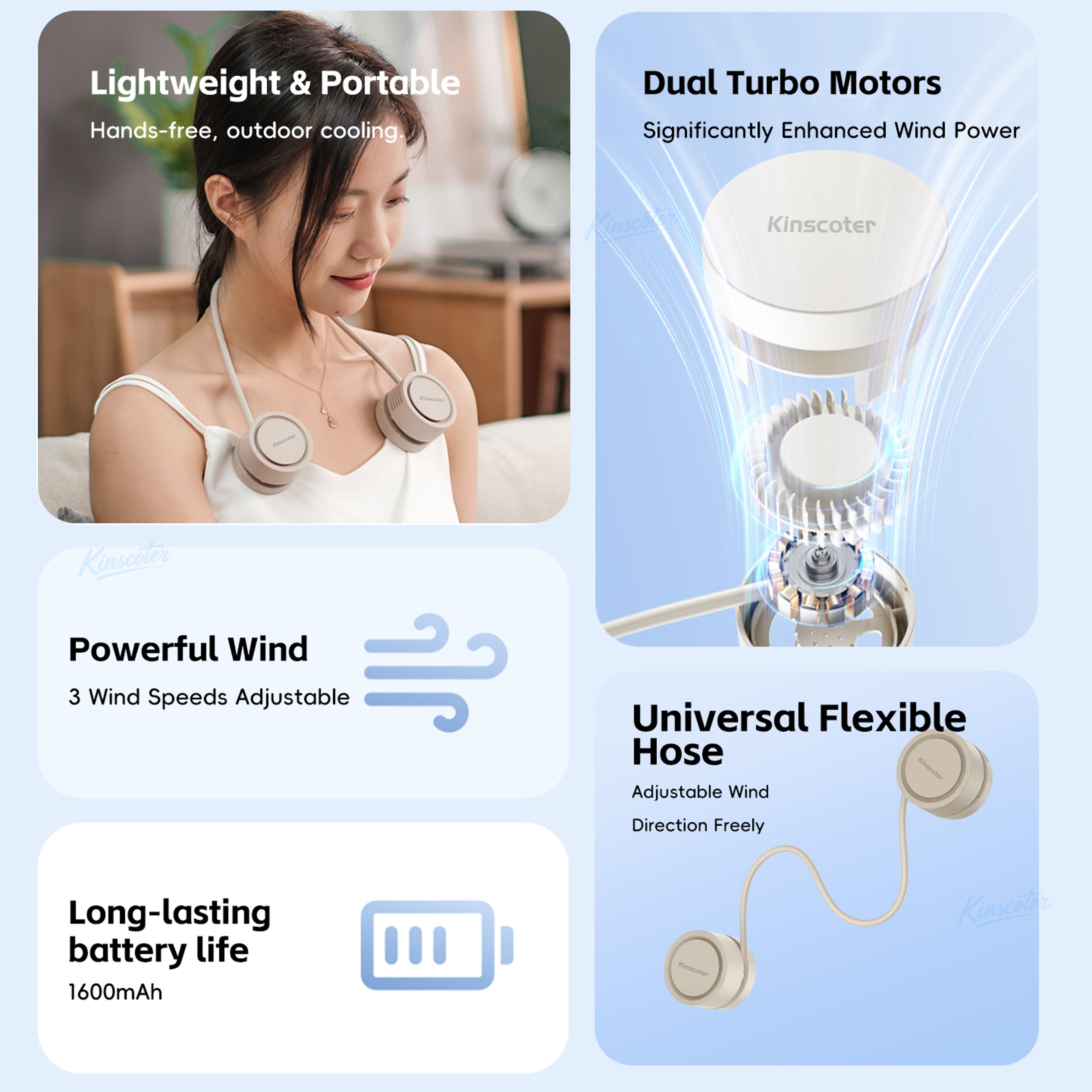 Arctic Breeze Portable Neck Fan Bladeless Wearable Cooling Fan With USB Rechargeable Design 1