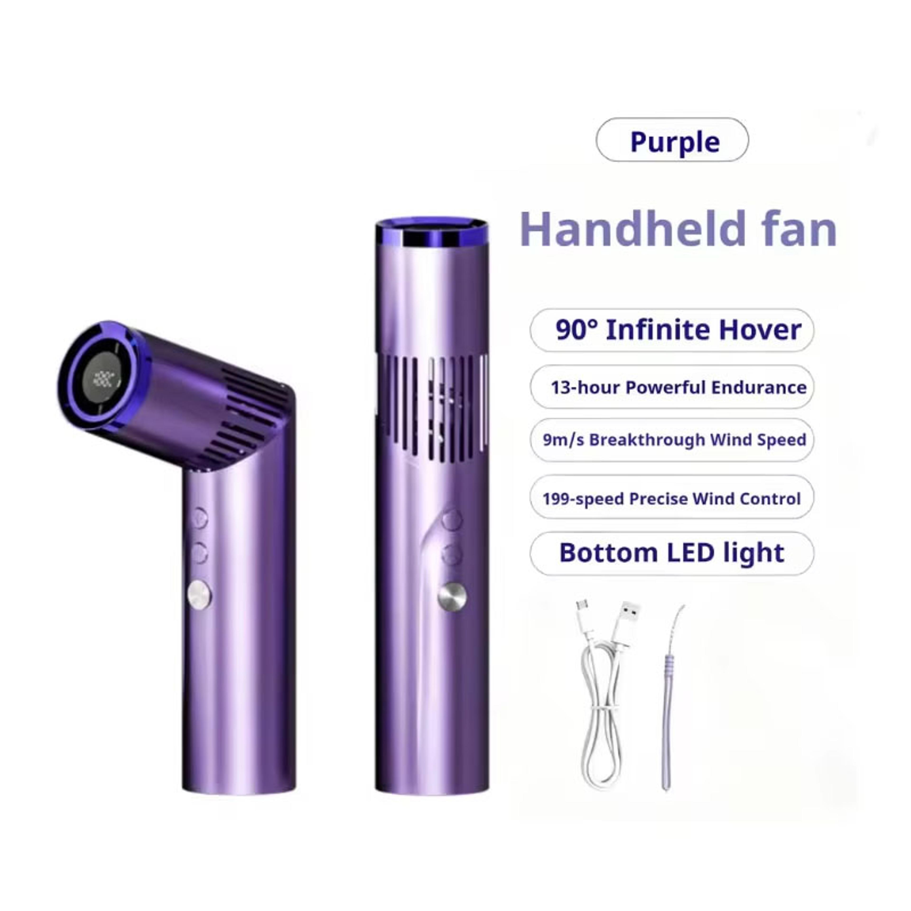 Portable Handheld Fan With LED Display Rechargeable Mini Folding Fan 6