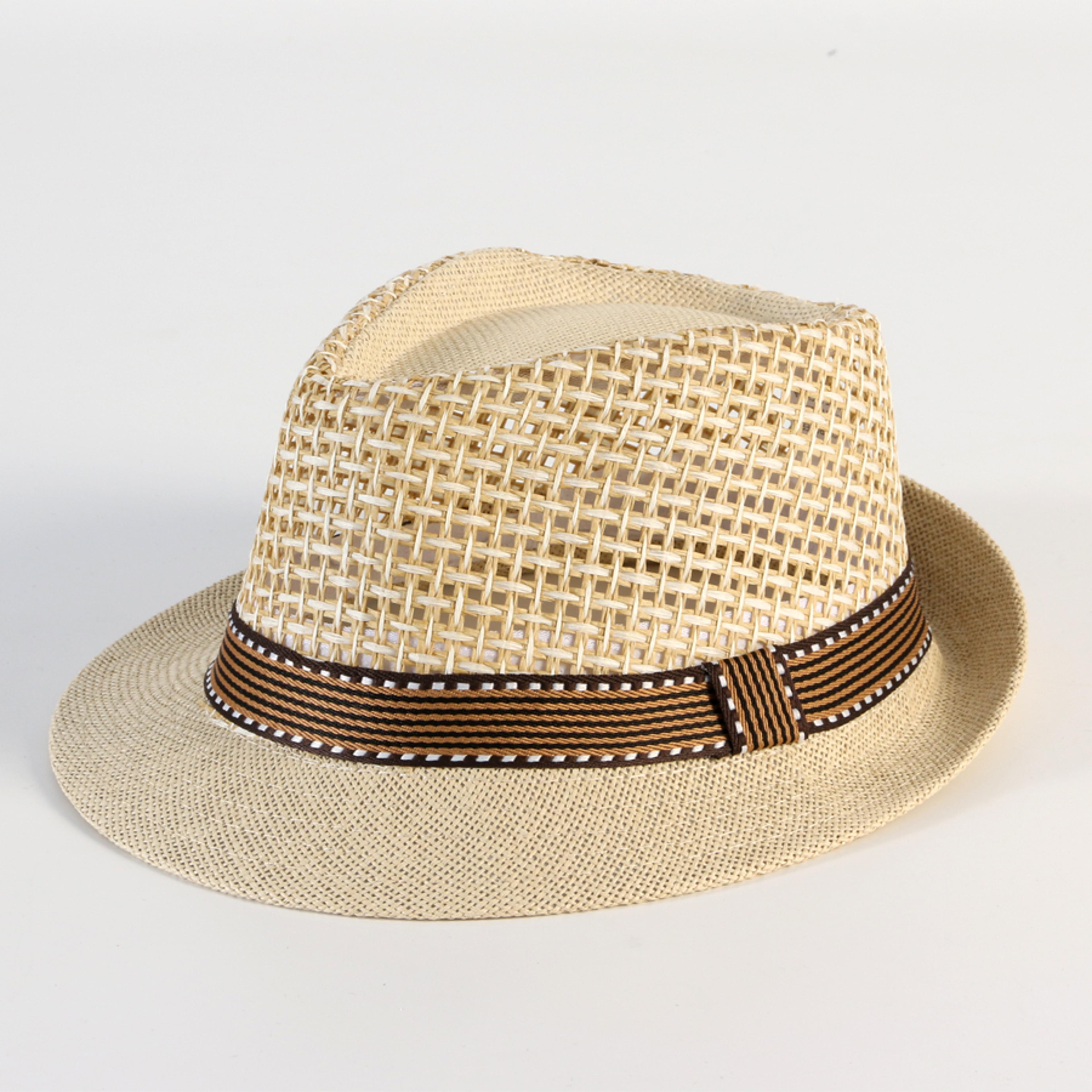 Coastal Breeze Men Straw Fedora Panama Hat For Summer Beach  Travel 1