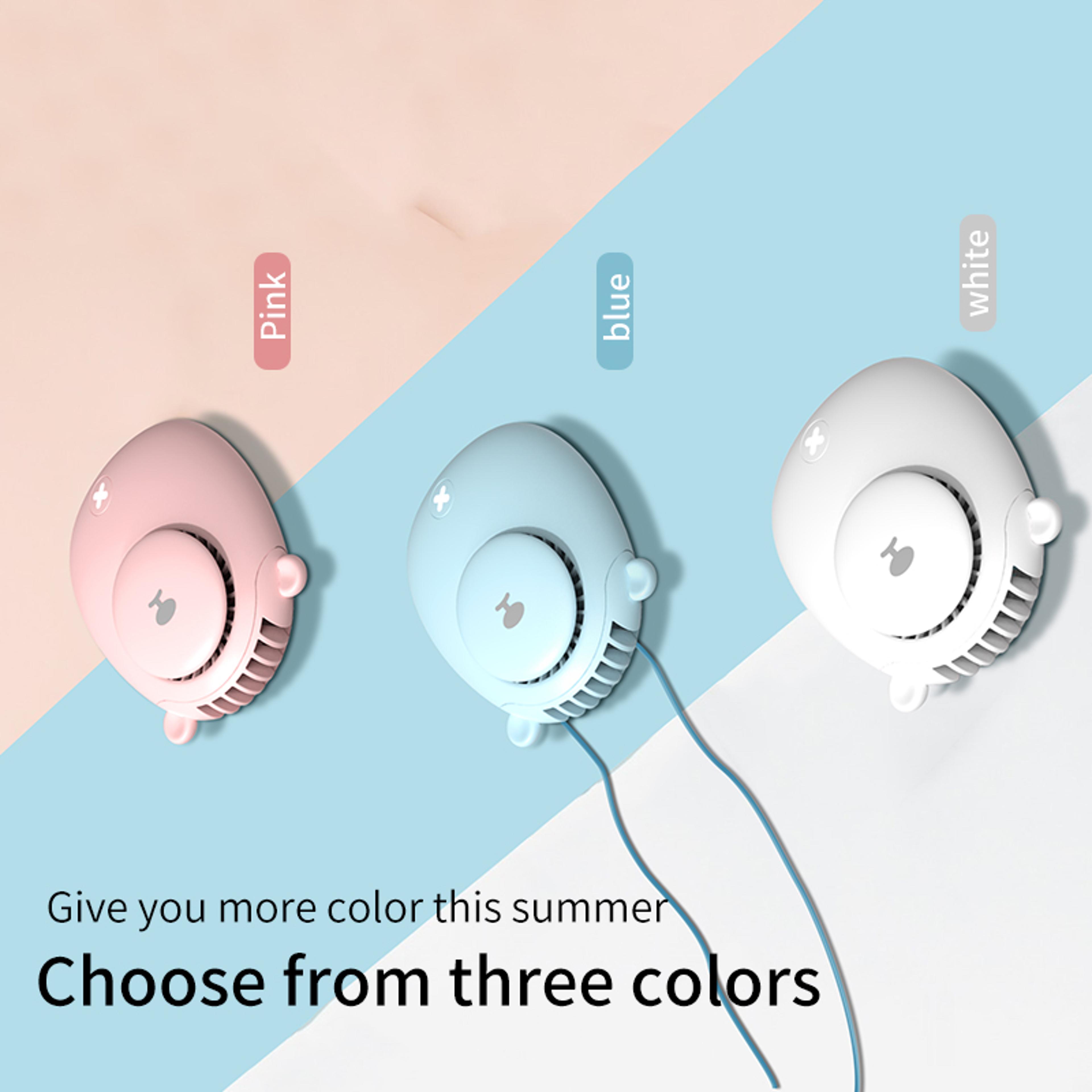 Bear Breeze Portable Neck Fan USB Rechargeable 3Speed Personal Cooling Fan 5