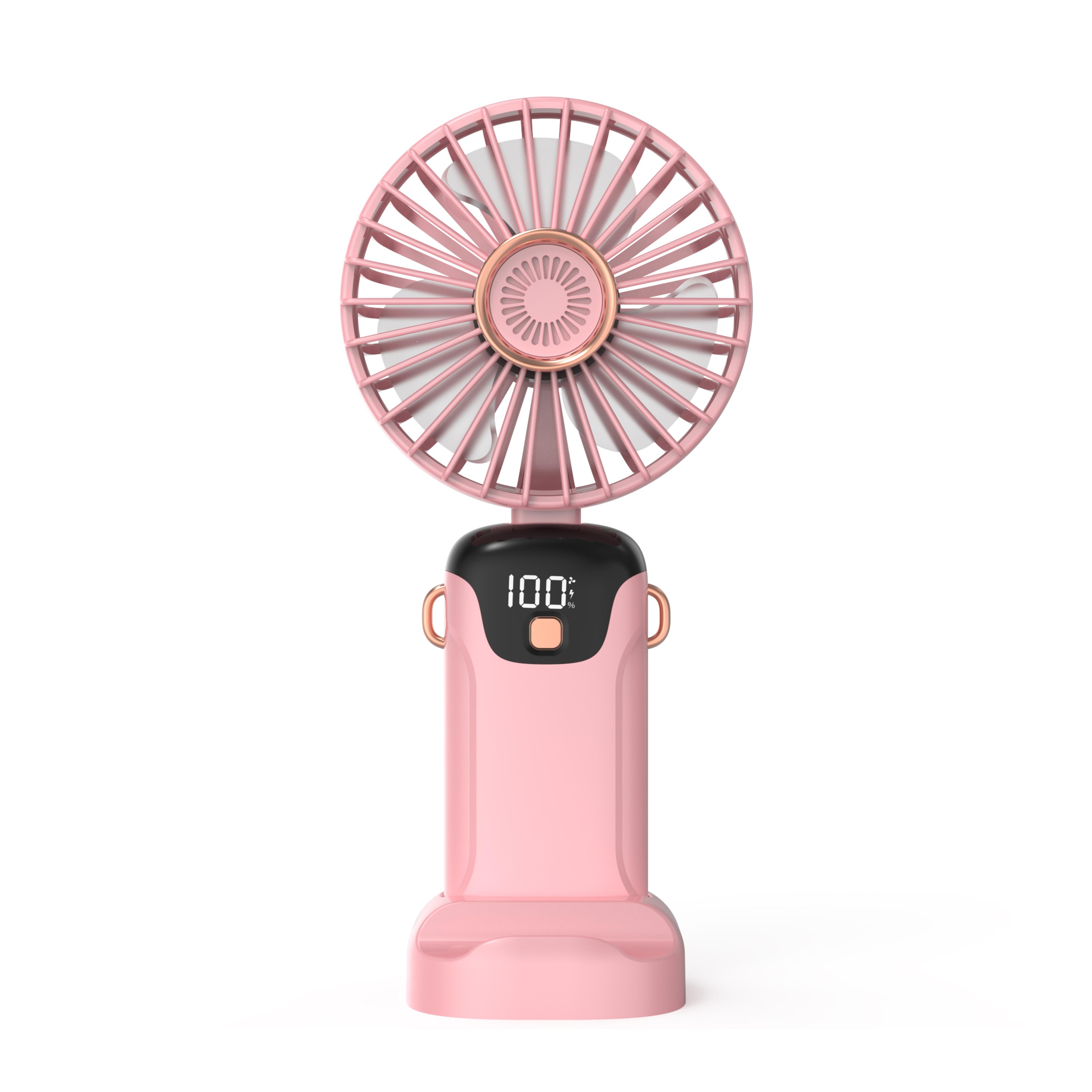 CoolFlex 5 Speed Portable Handheld Fan With Display  Phone Stand 2