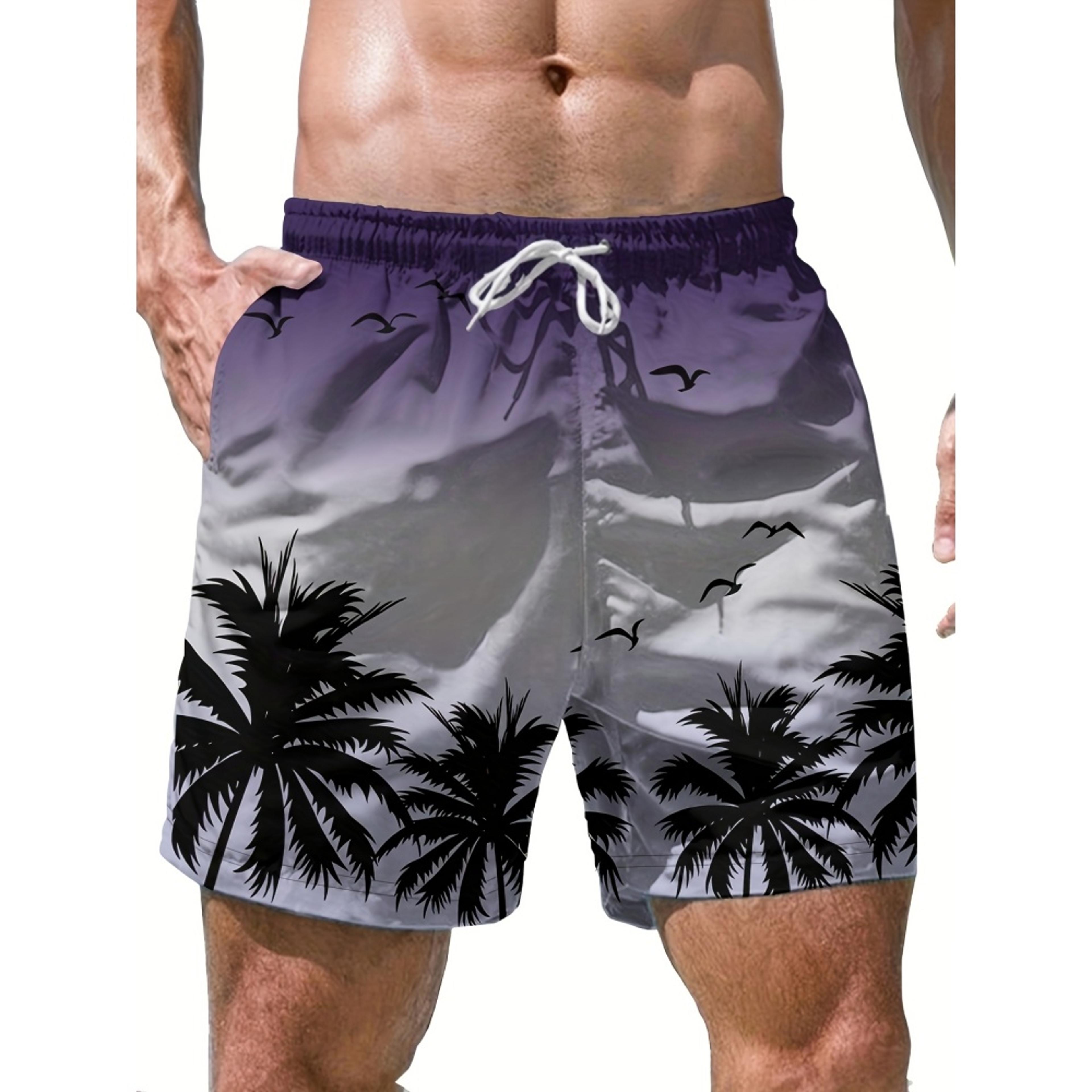 Tropical Palm Tree Beach Board Shorts For Men  Summer Swim Trunks 4