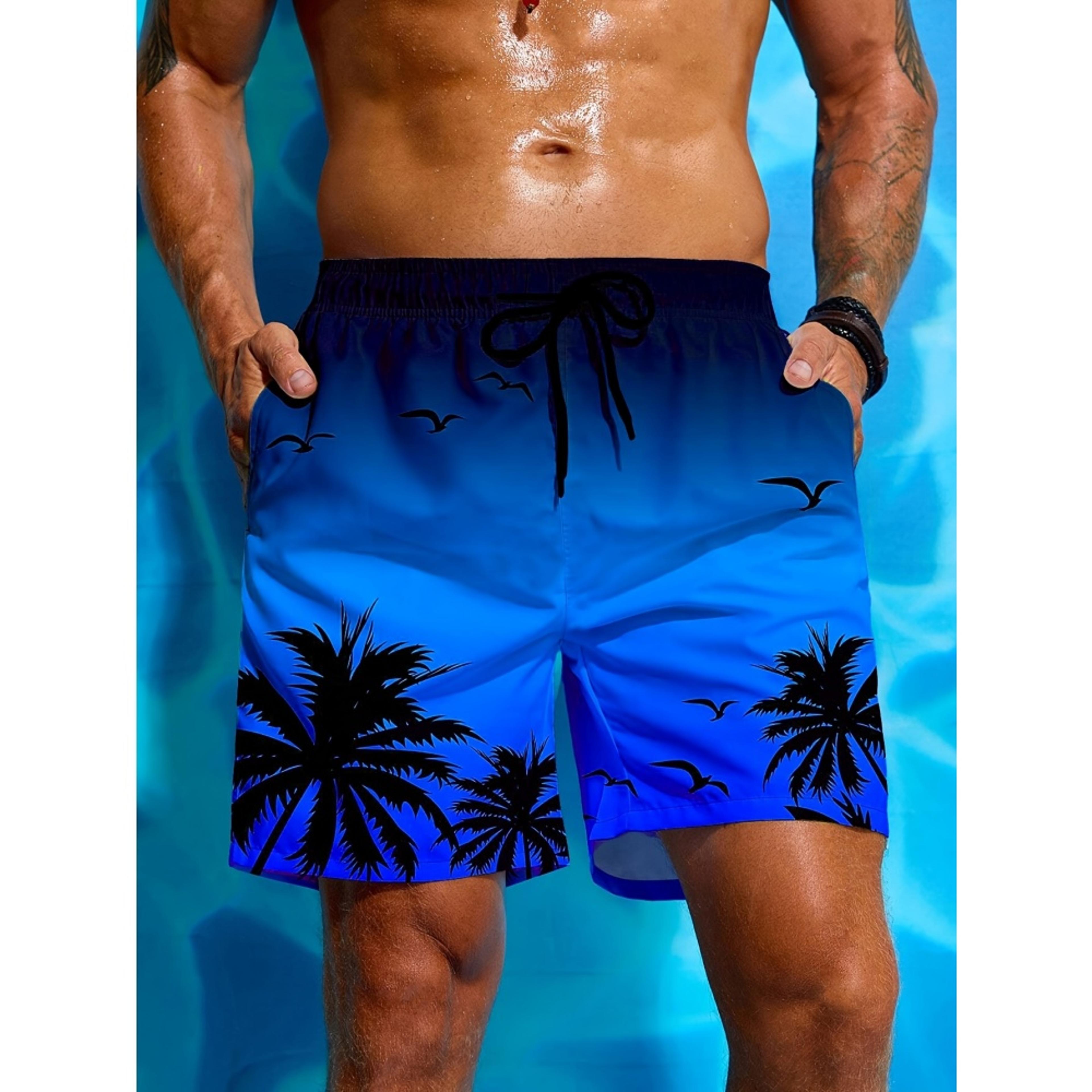 Tropical Palm Tree Beach Board Shorts For Men  Summer Swim Trunks 6