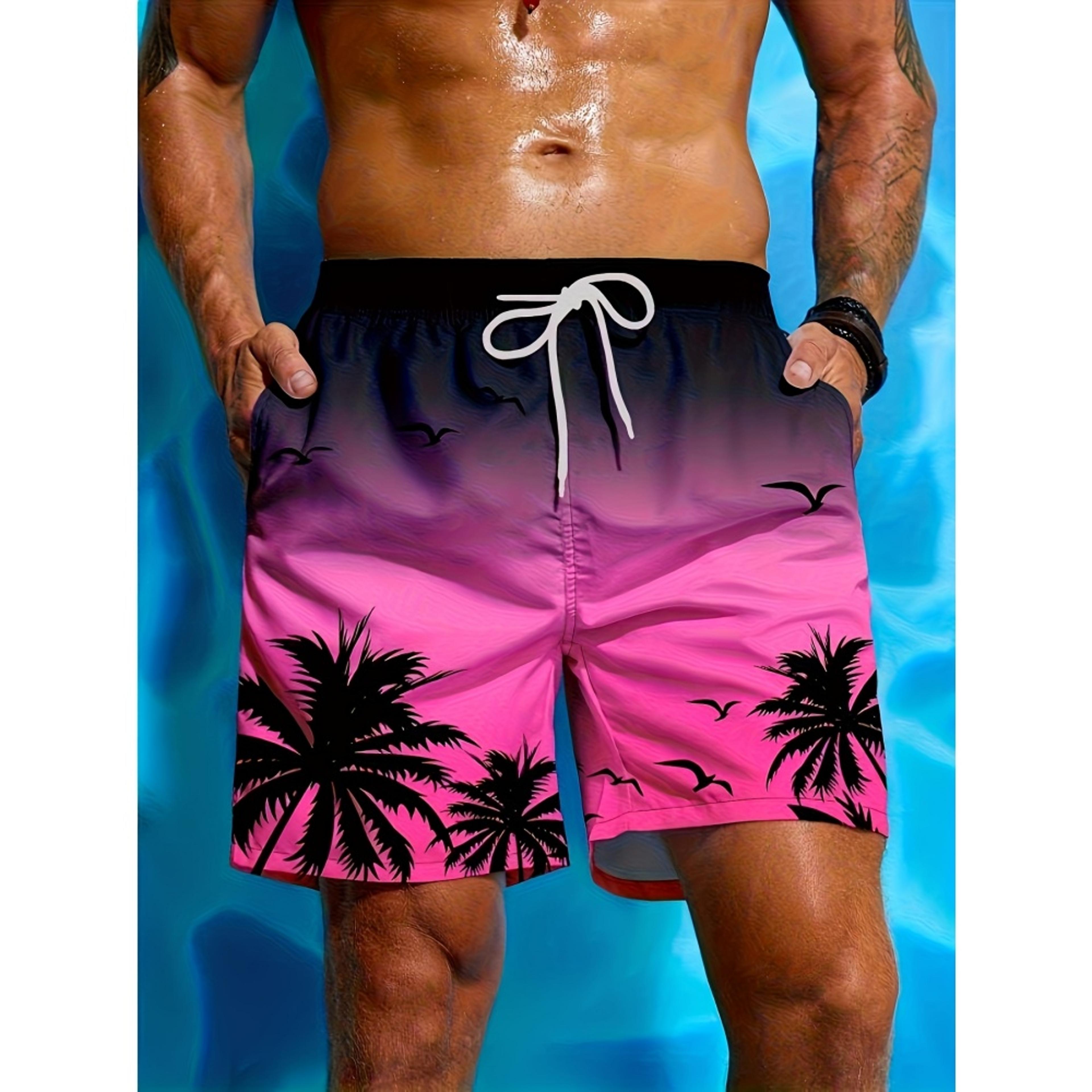 Tropical Palm Tree Beach Board Shorts For Men  Summer Swim Trunks 3